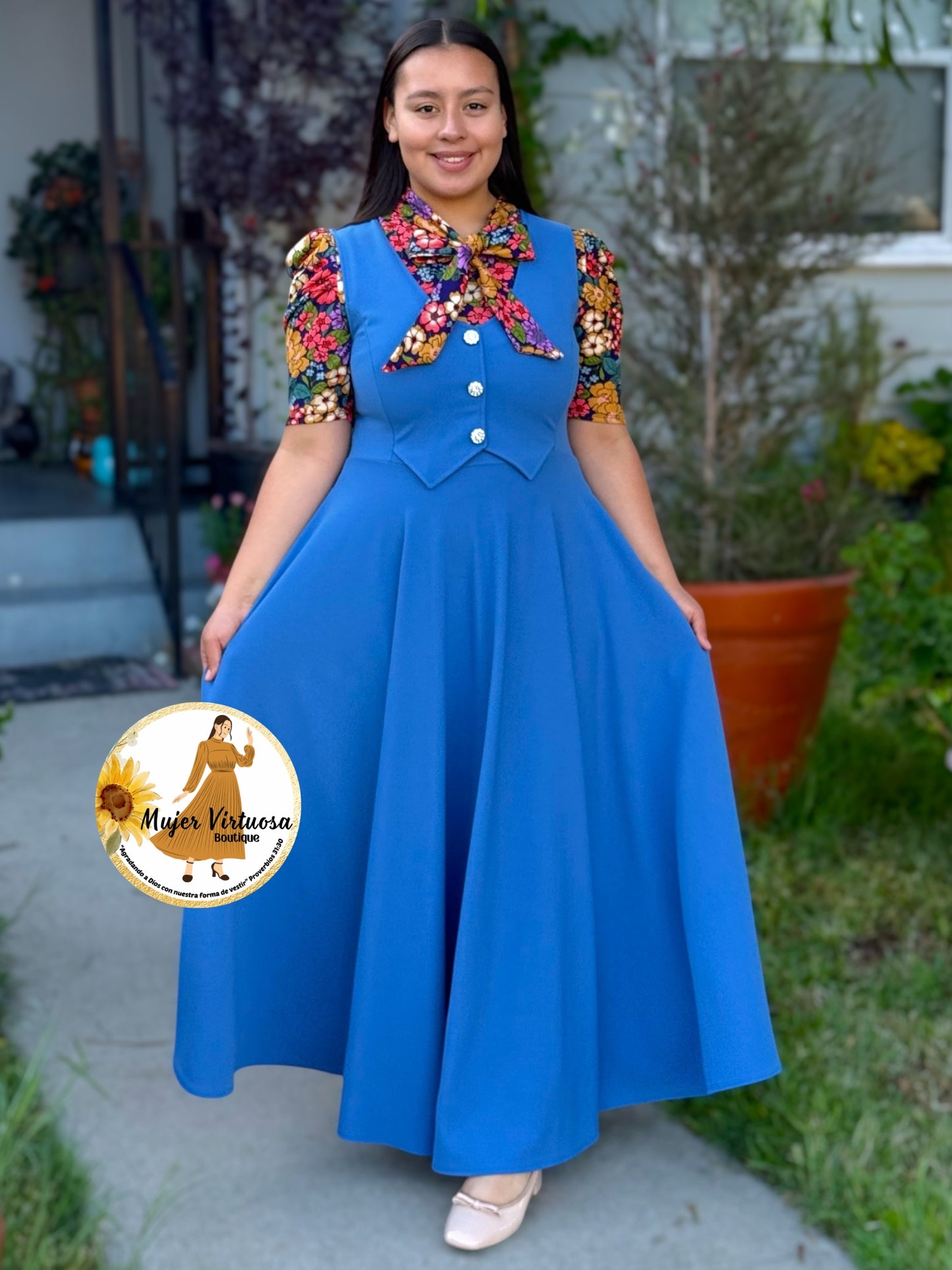 Sara Denim Blue Vest Overall