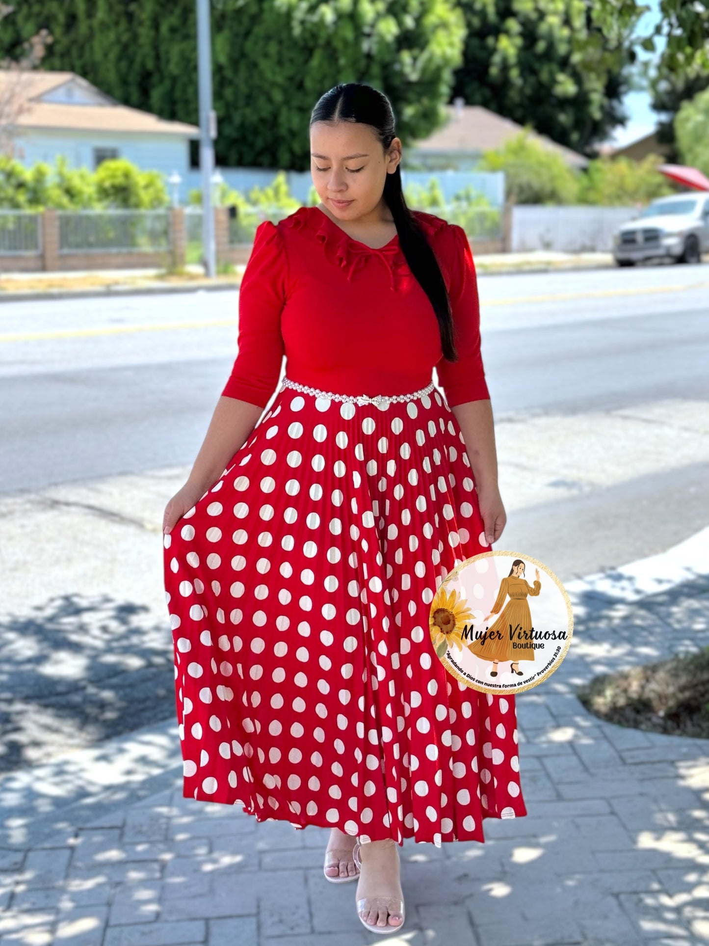 Francesca Red Polka Dot Dress