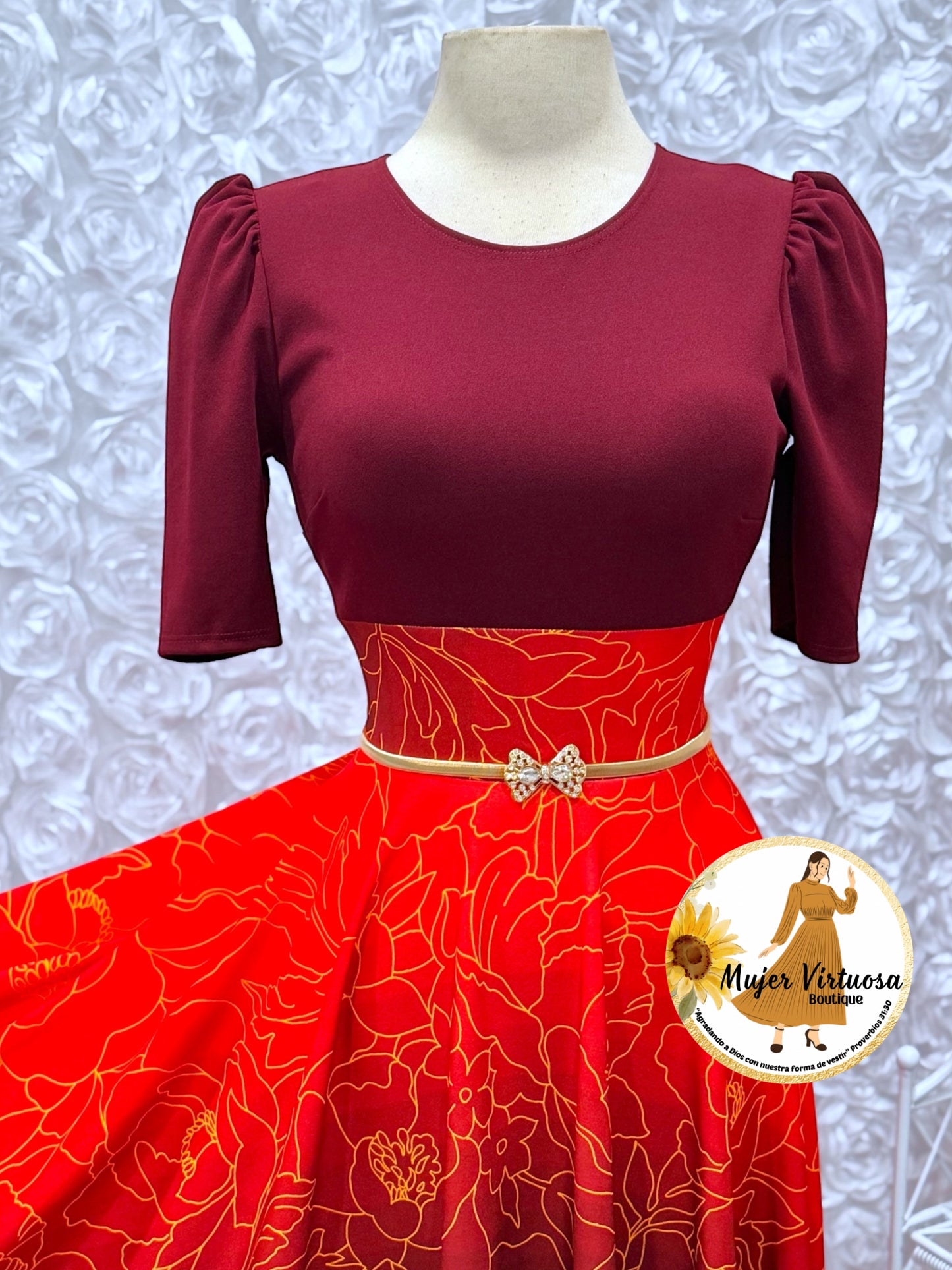 Eliana Wine/Red Ombre Dress