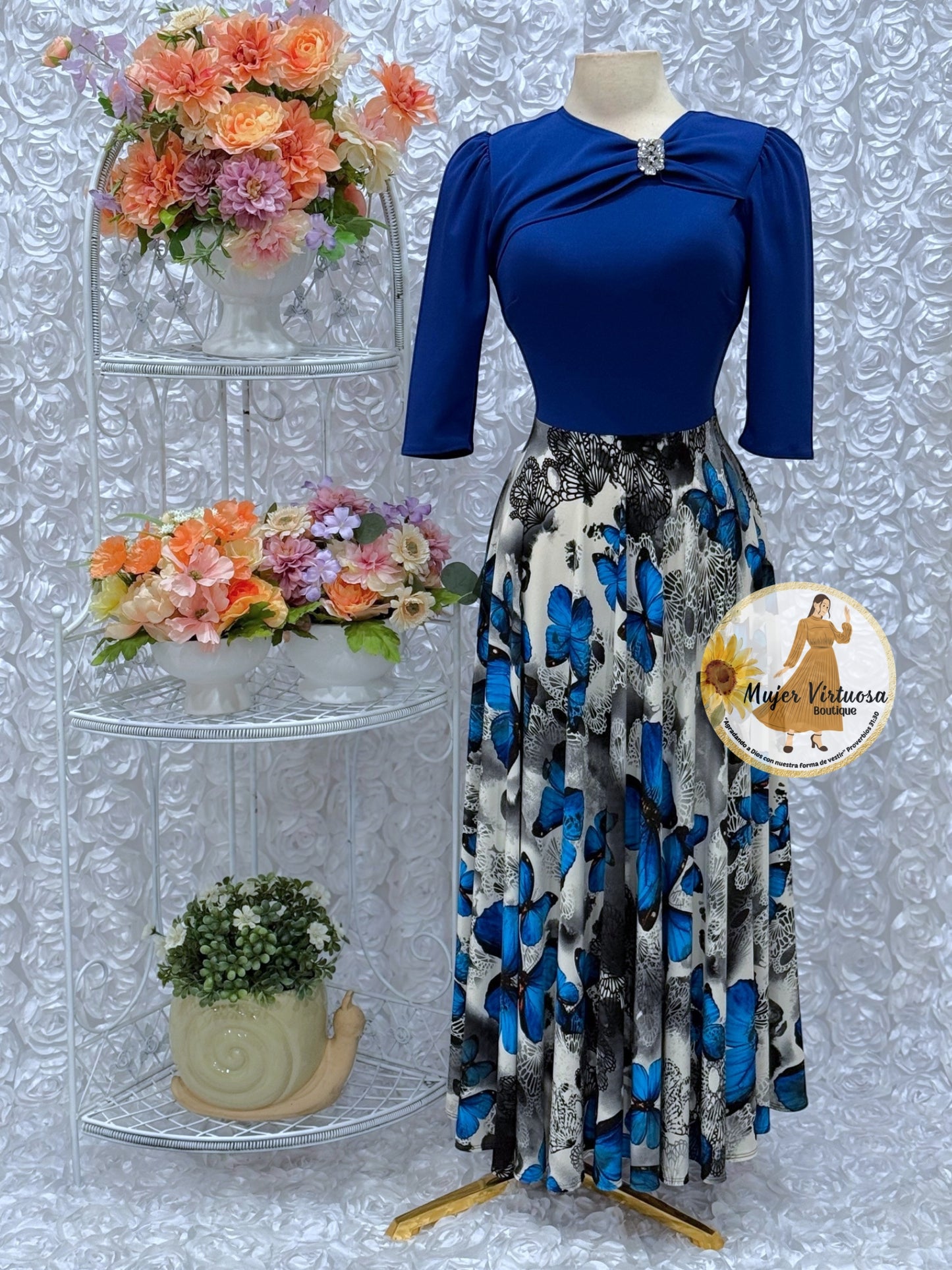 Rosalie Royal Blue Butterfly Dress