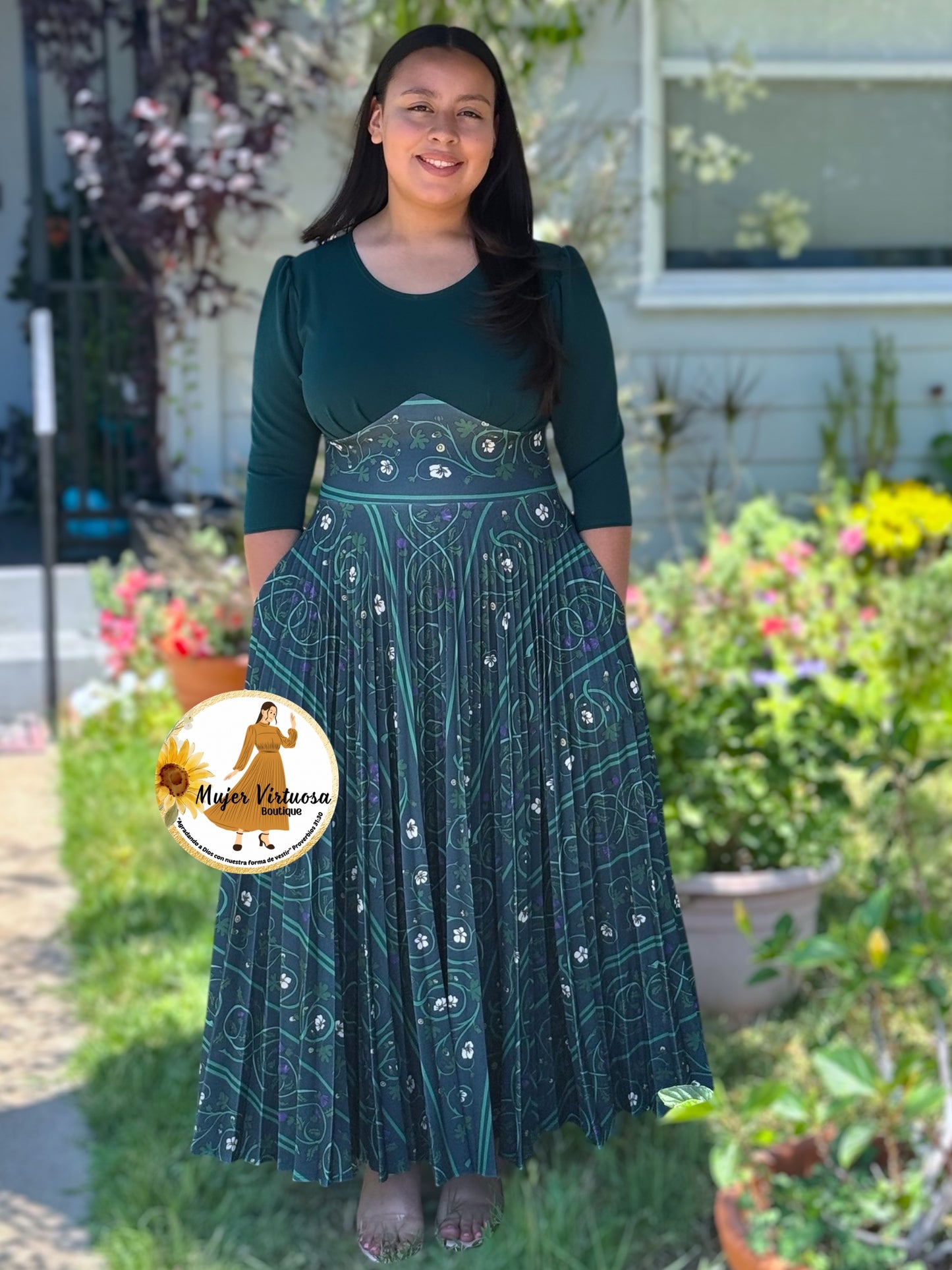 Cristel All Green Floral Dress
