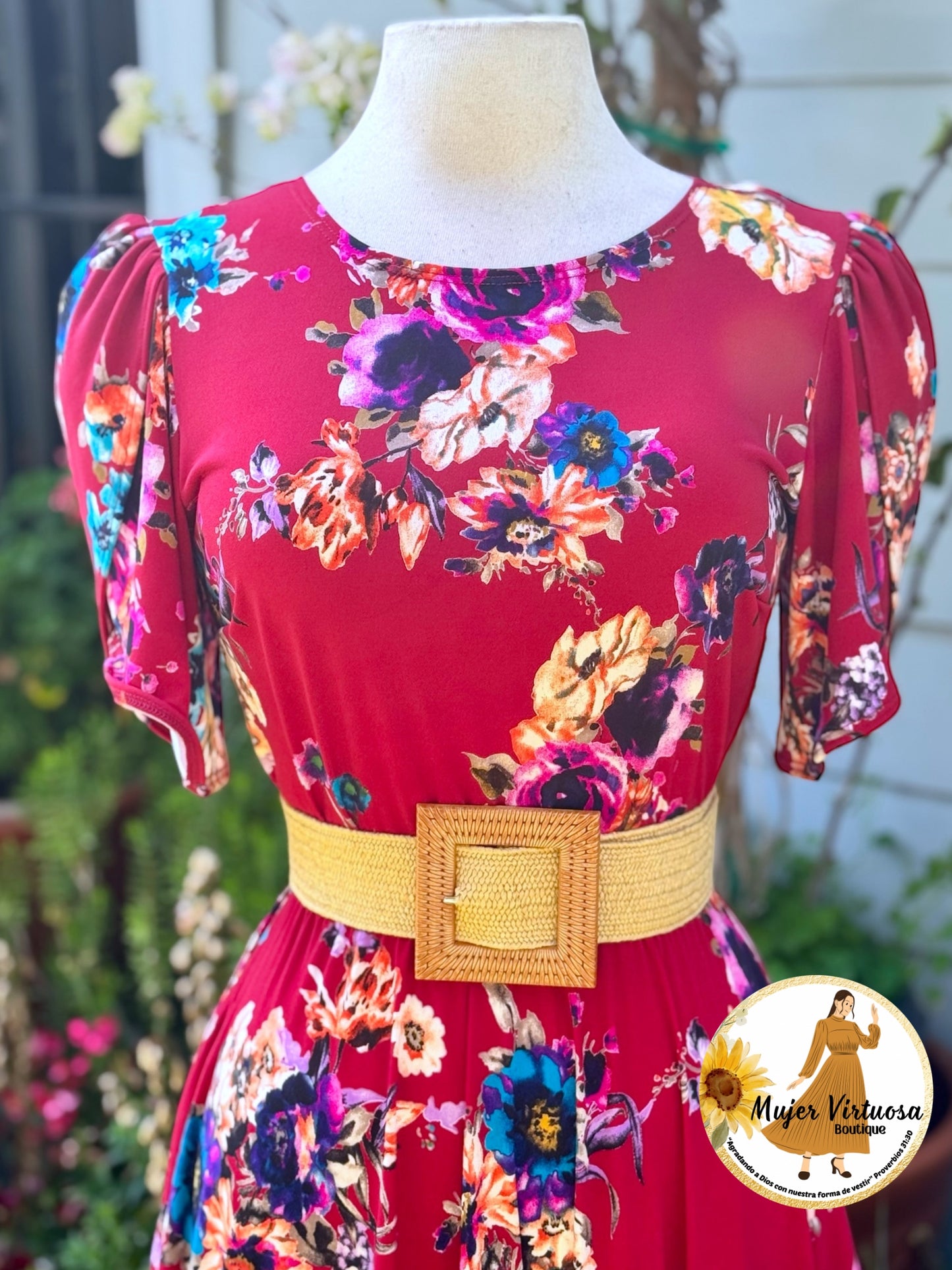 Abigail Wine Three Tier Dress