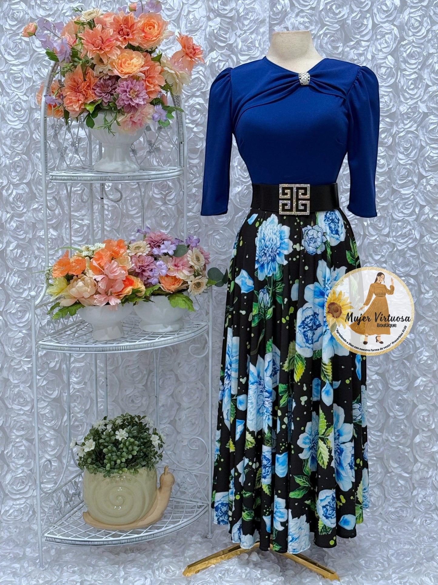 Rosalie Royal Blue Floral Dress