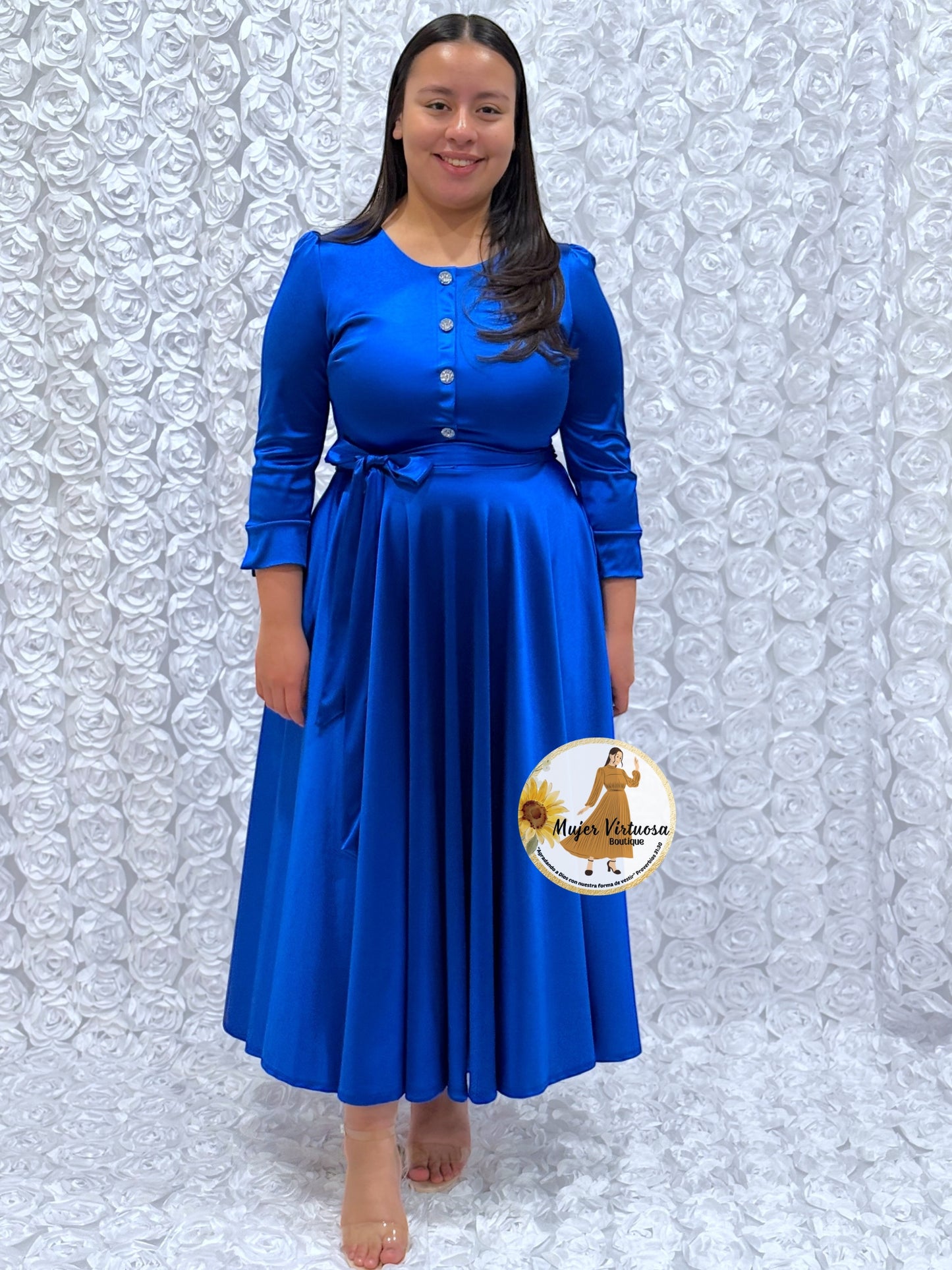 Royal Blue Satin Dress