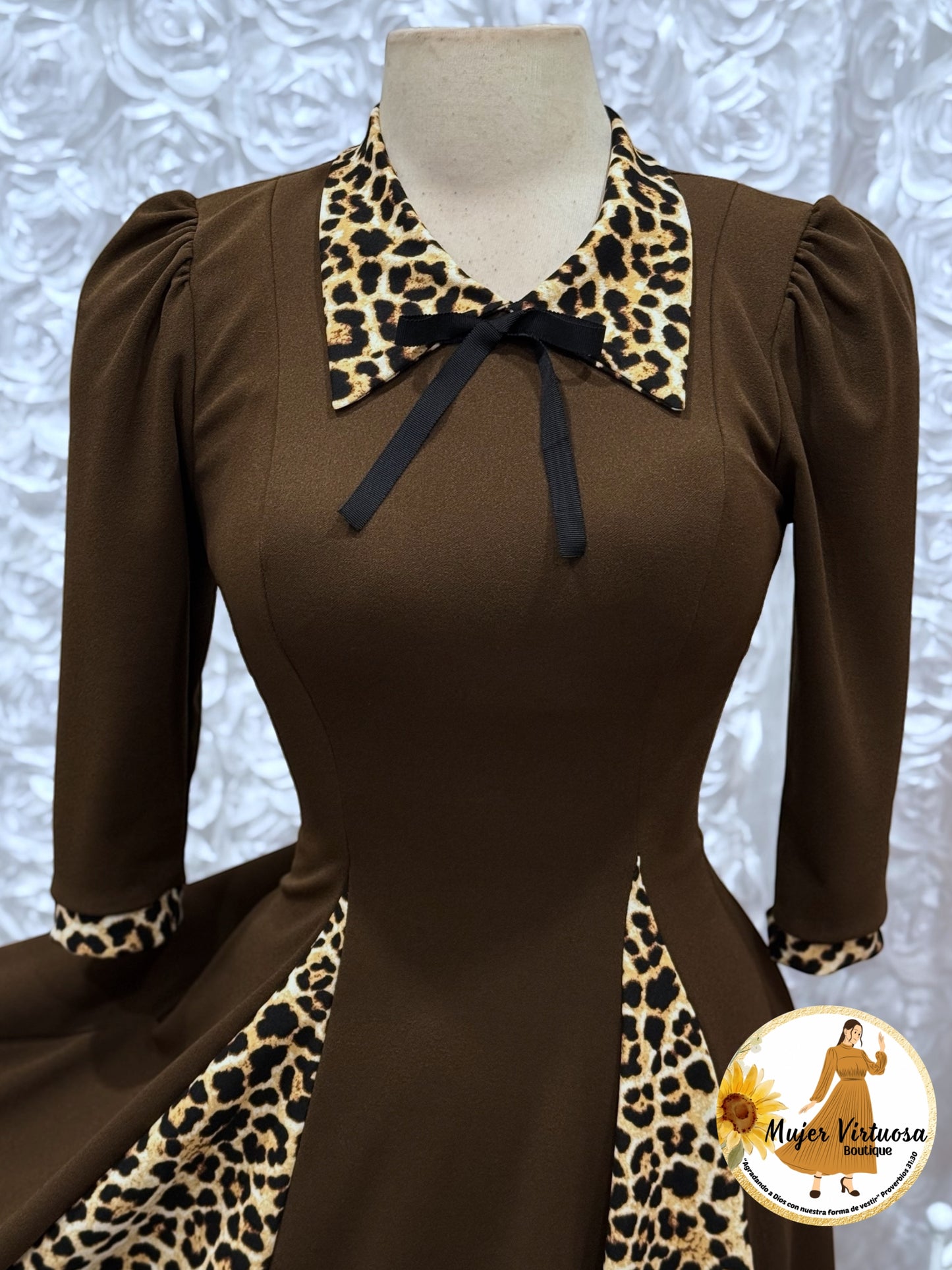 Victoria Brown Animal Print Dress