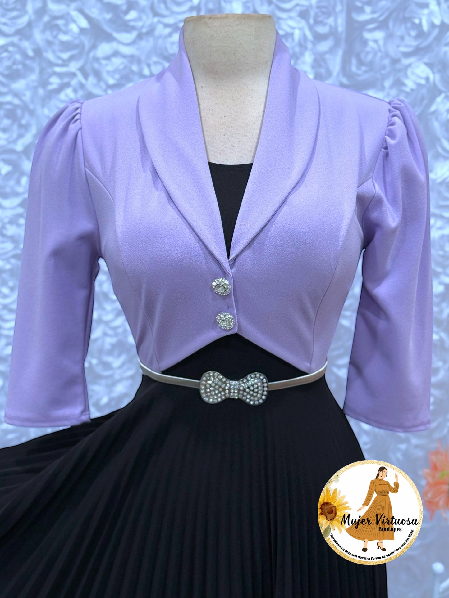 Emely Lilac & Black Dress