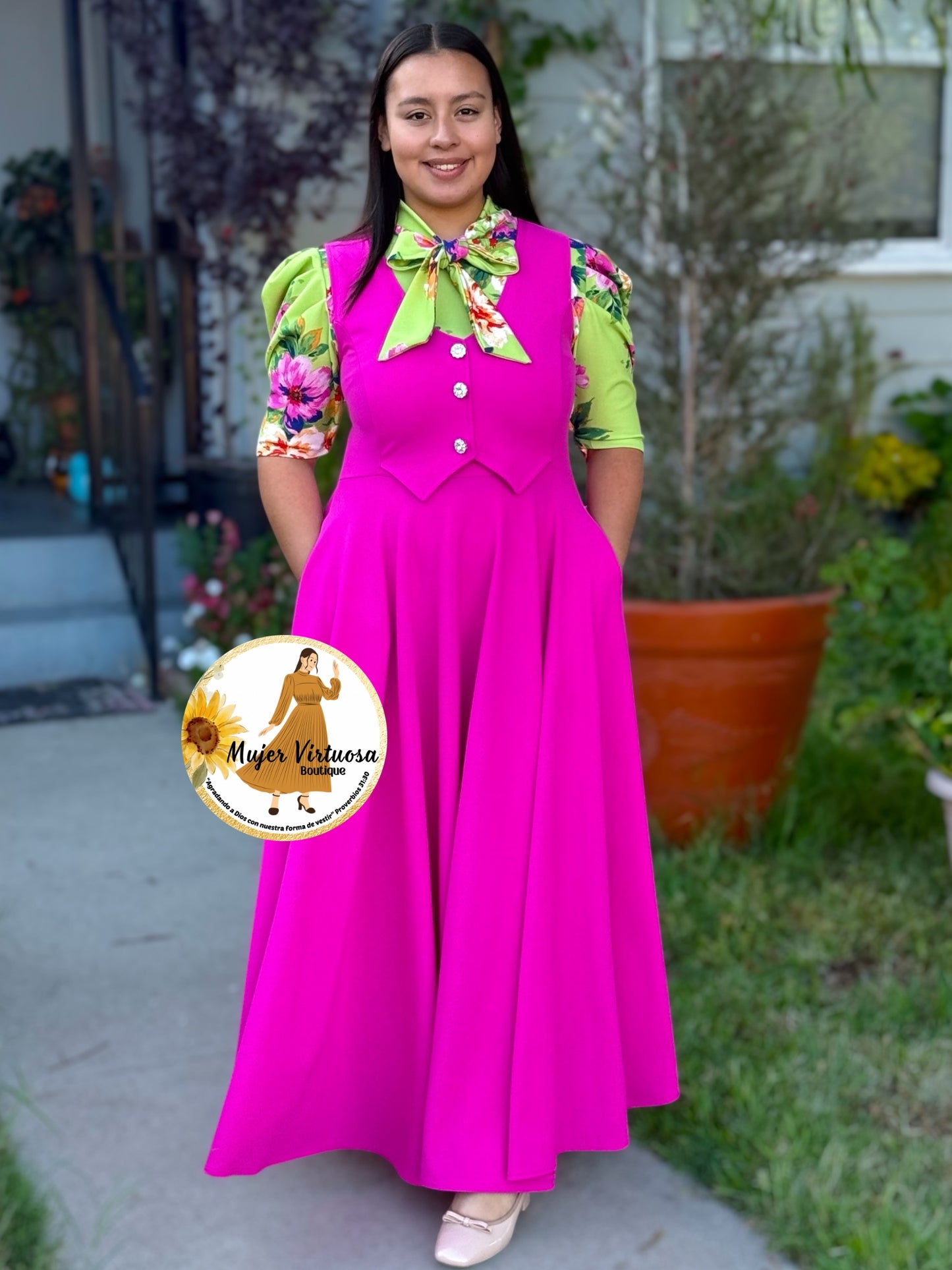 Sara Hot Pink Vest Overall