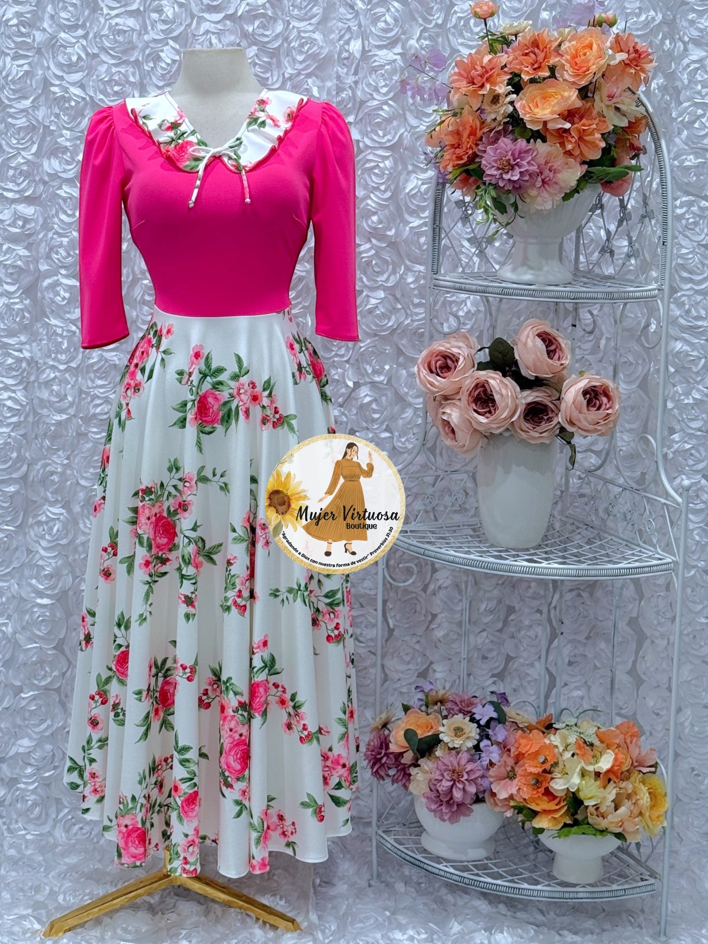 Francesca Pink/White Floral Dress