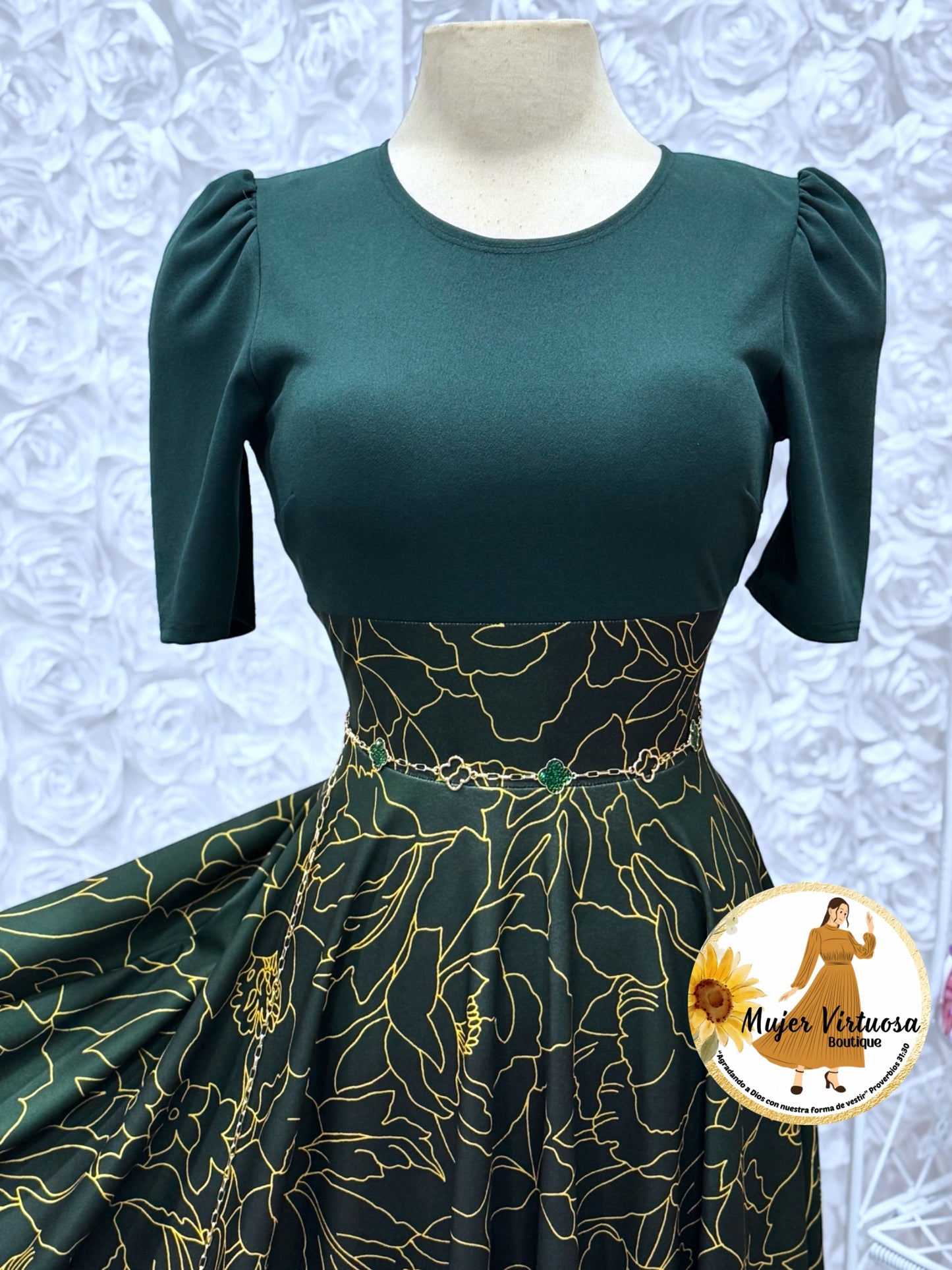 Eliana Emerald Green Ombre Dress