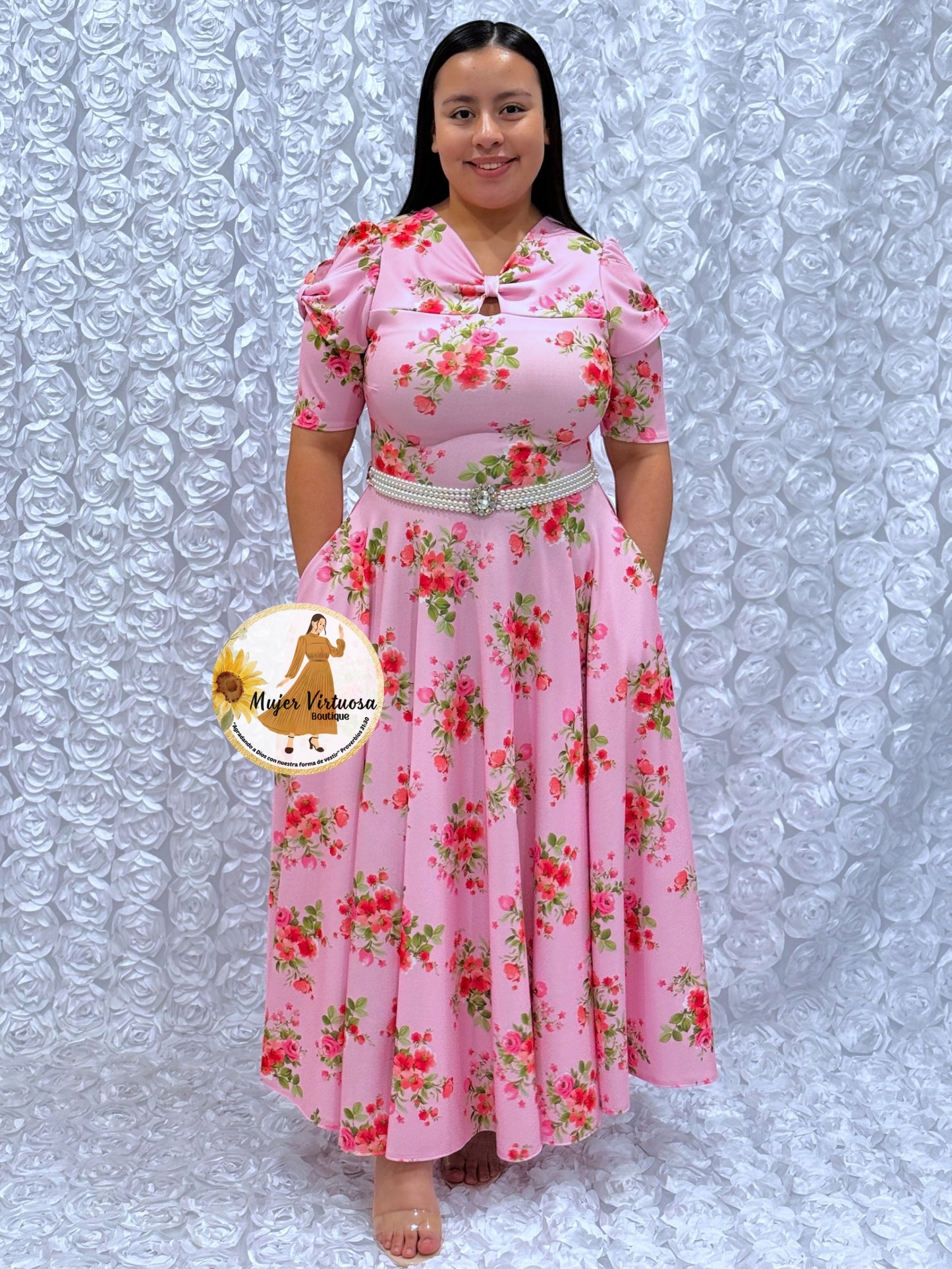 Bianca Pink Floral Dress