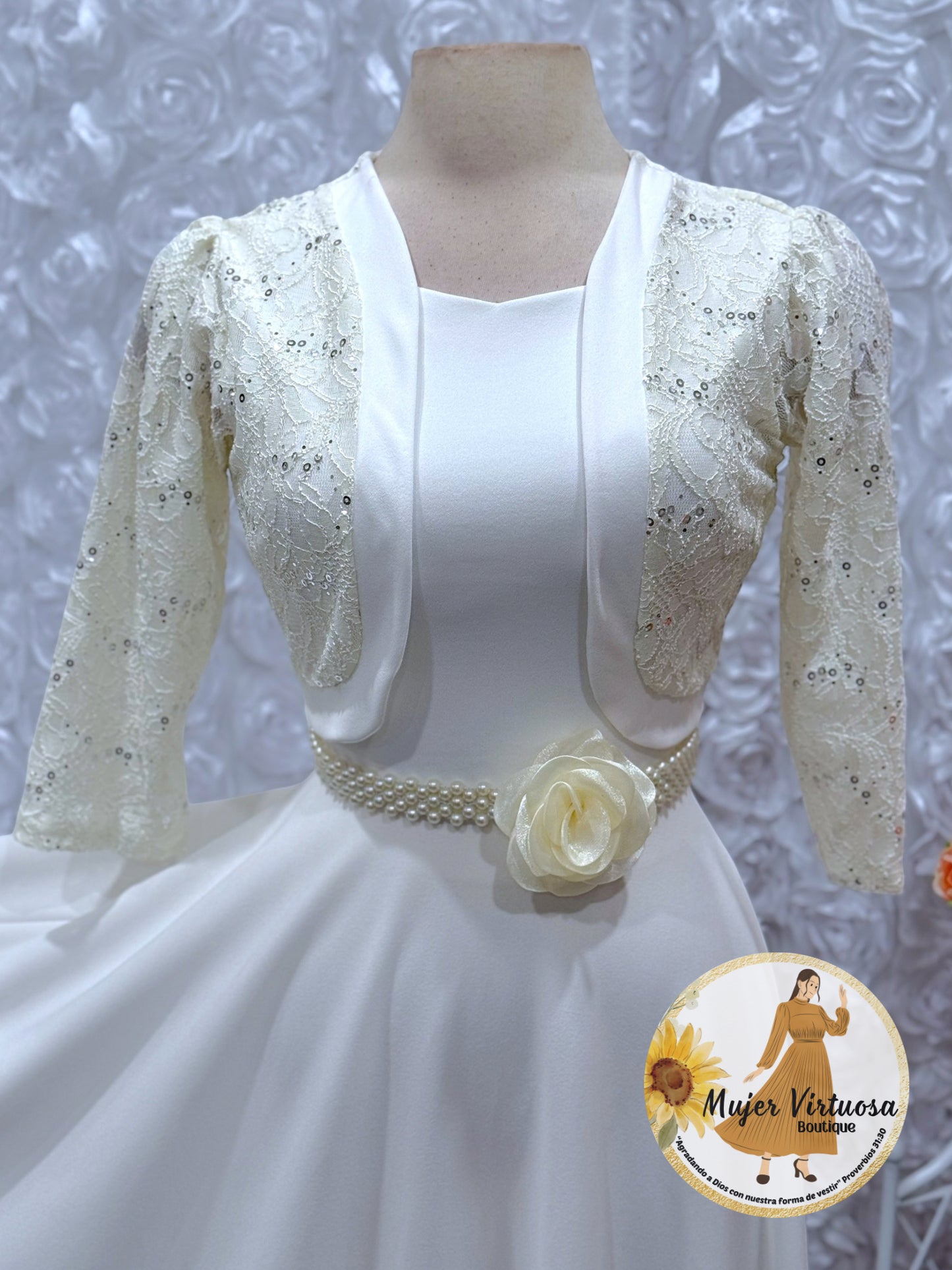 Emma Ivory Lace Blazer Dress