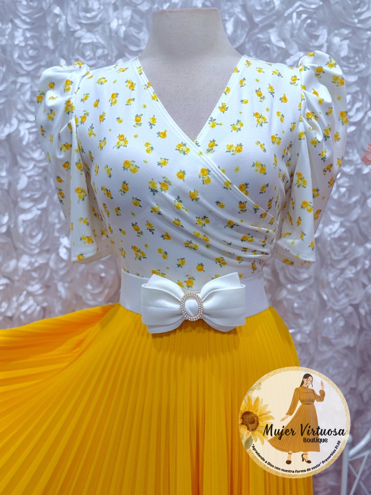 Jessica White/Yellow Floral Dress