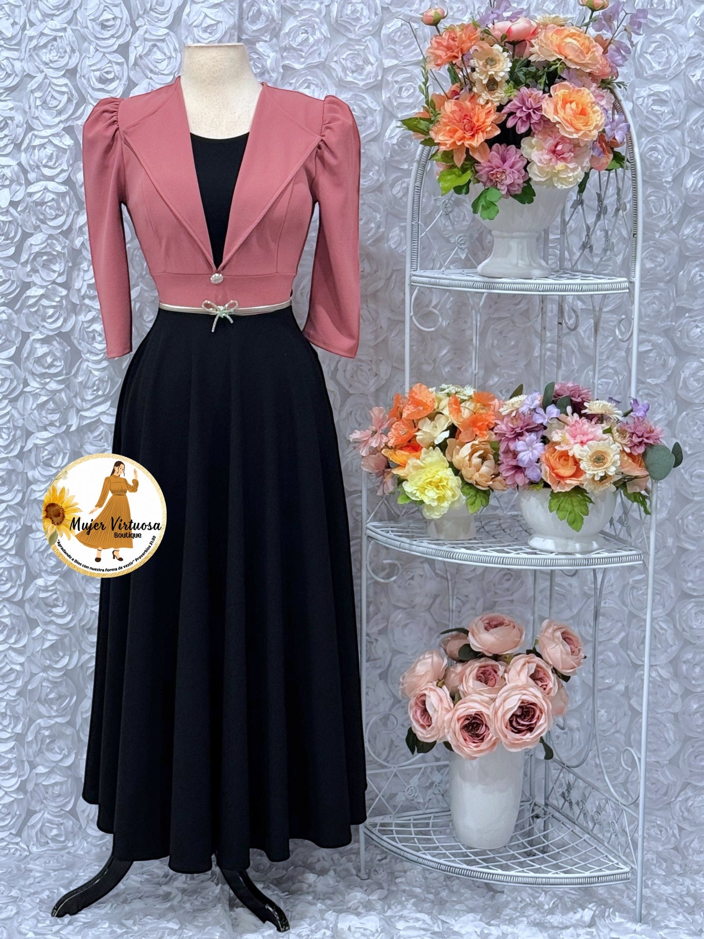 Astrid Rosa Viejo & Black Blazer Dress