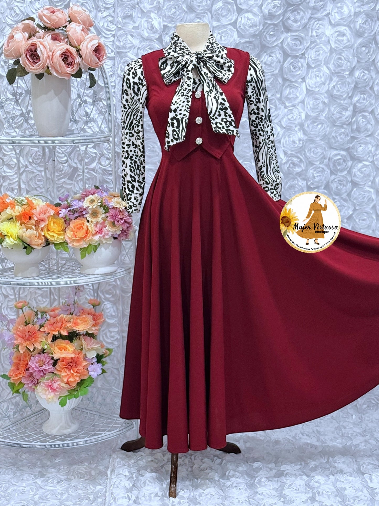 Sara Burgundy Vest Overall