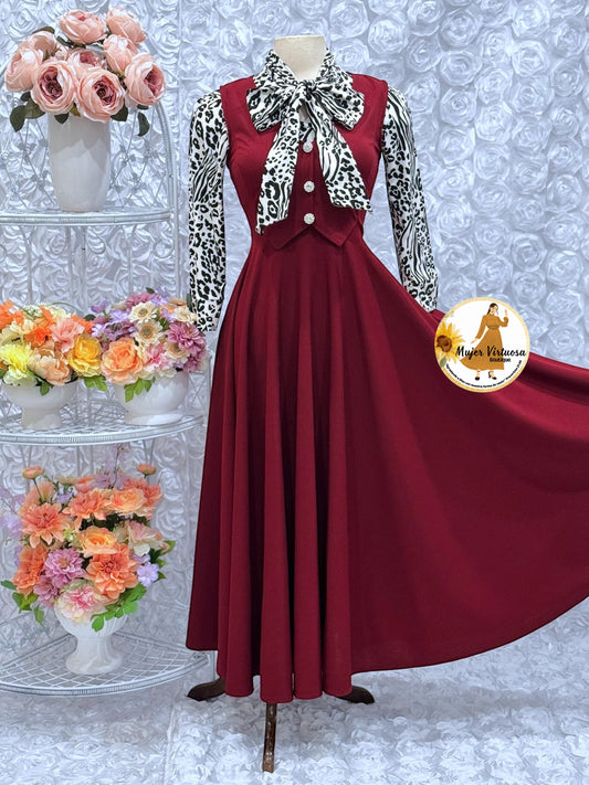 Sara Burgundy Vest Overall