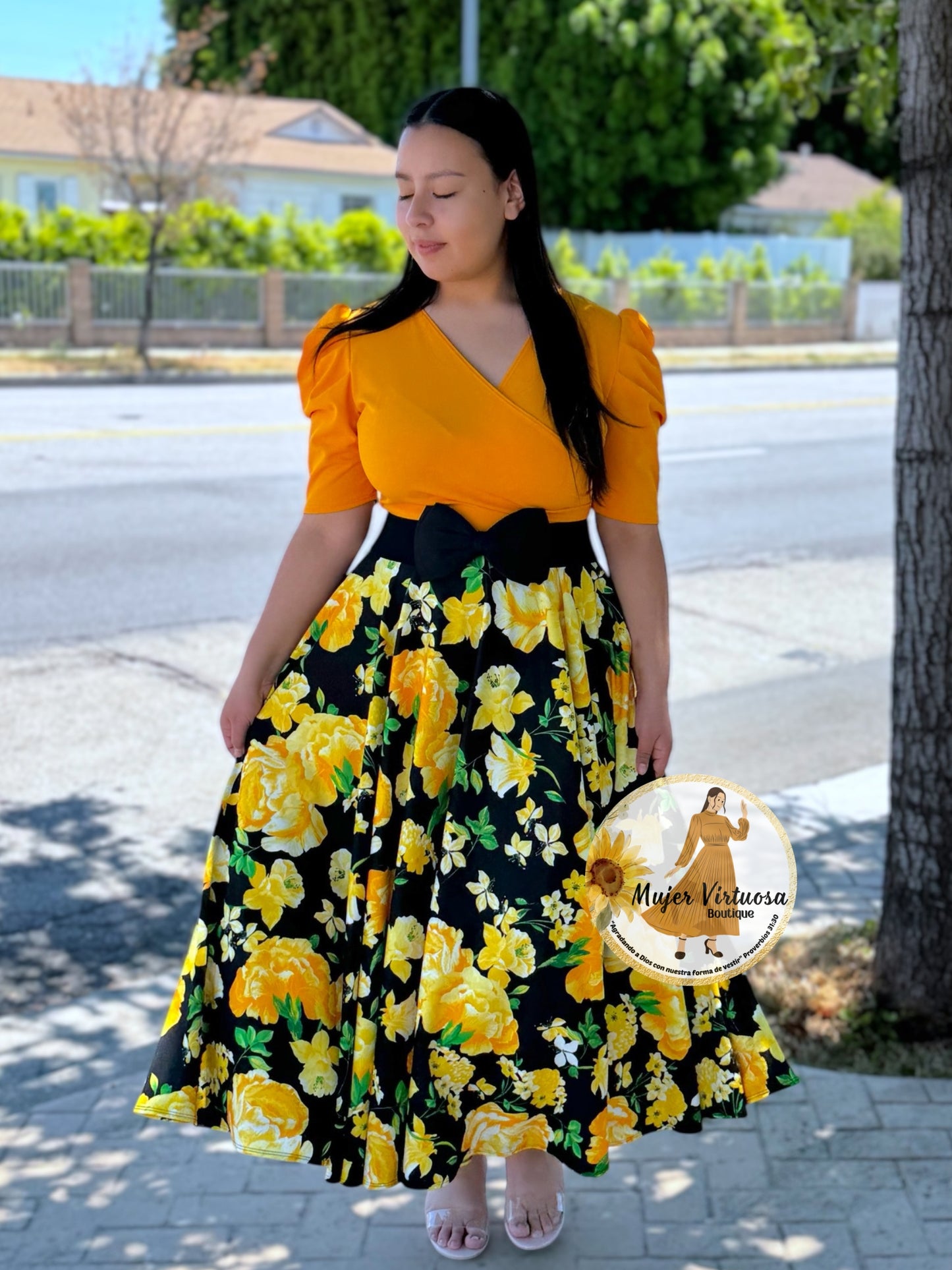 Susan Mango/Black Floral Dress