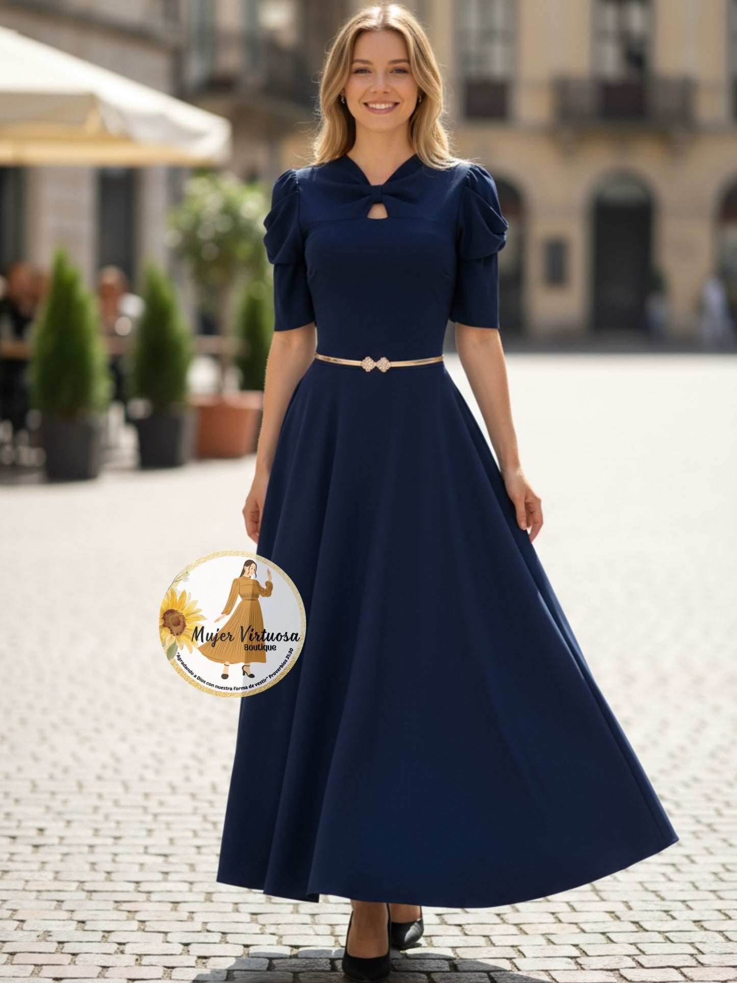 Bianca Navy Blue Dress