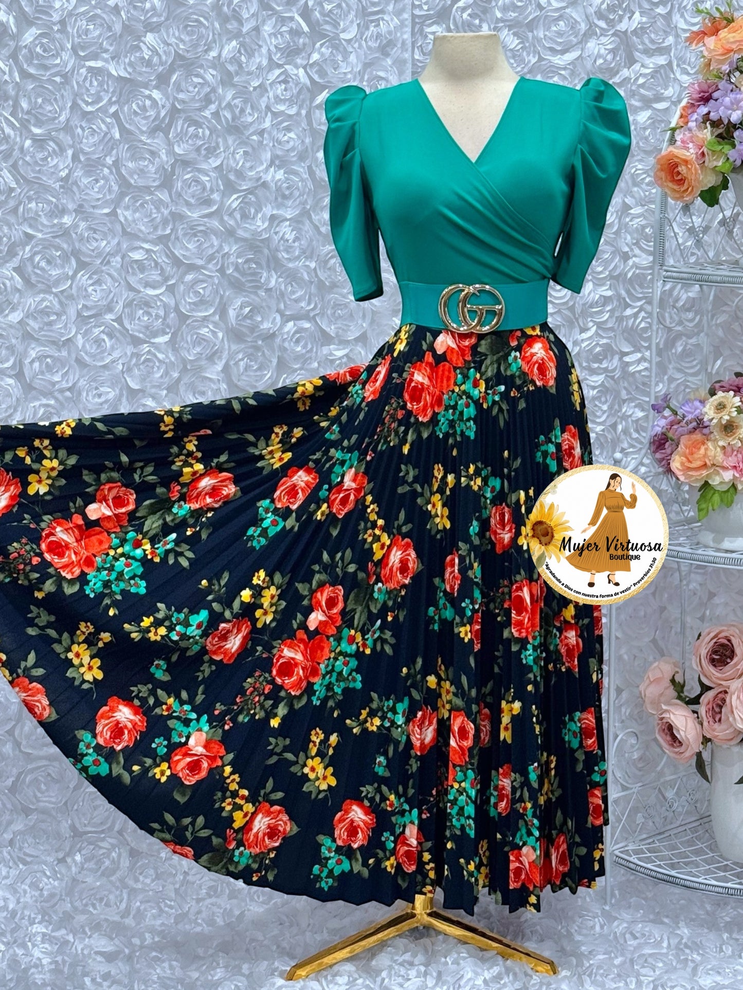 Jessica Turquesa/Navy Floral Dress