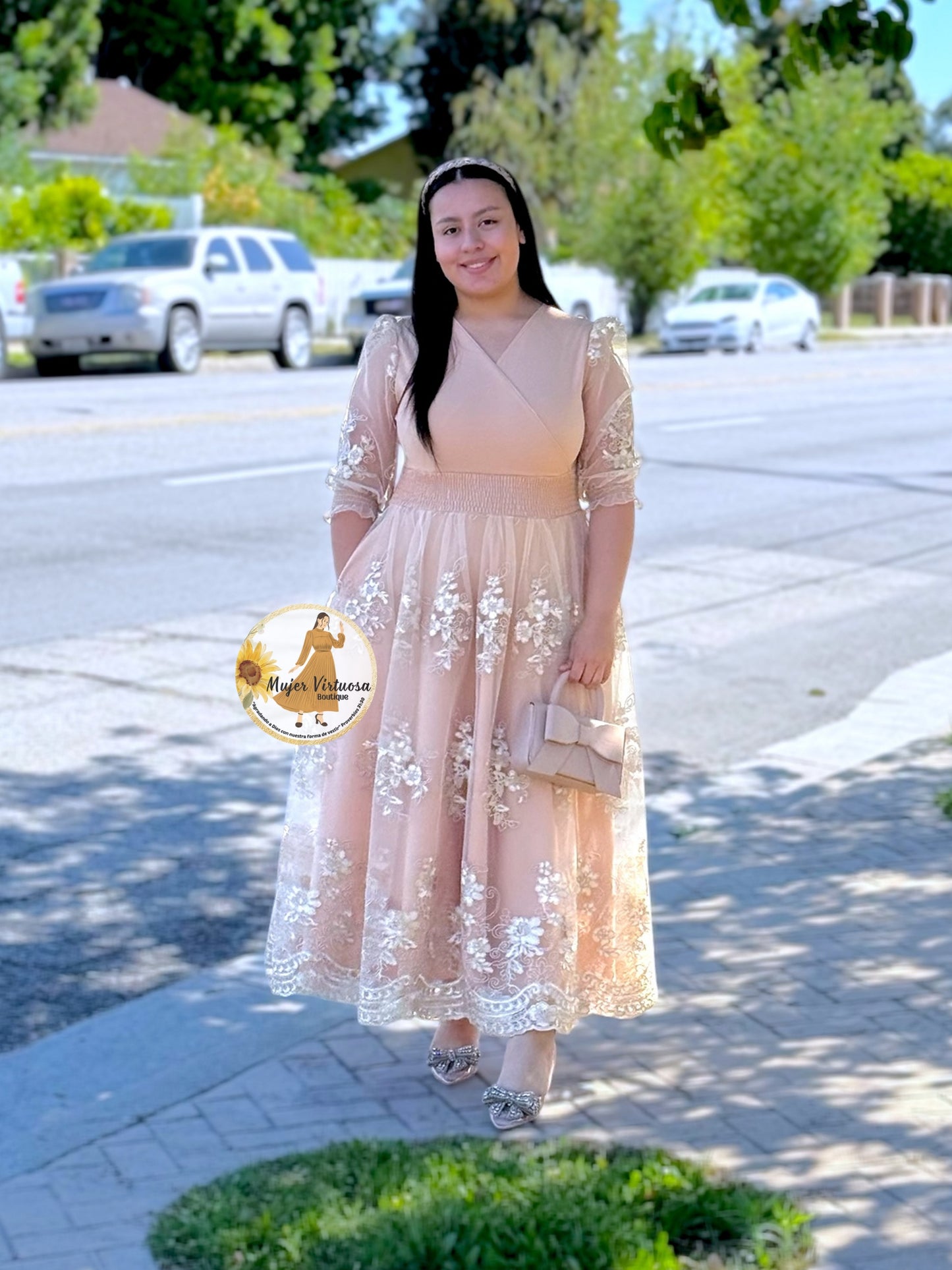 Nude Bow Small Bag