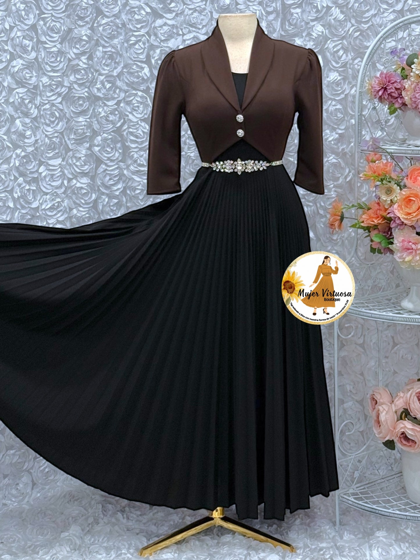 Emely Brown & Black Dress