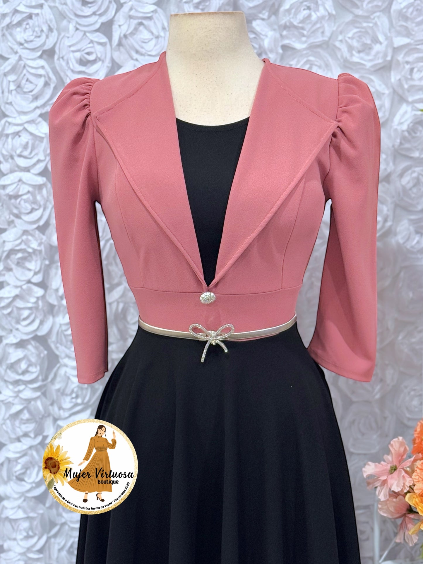 Astrid Rosa Viejo & Black Blazer Dress