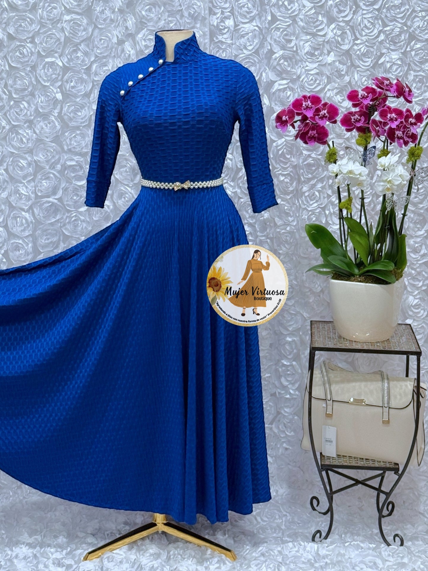 Royal Blue Chinese Style Dress