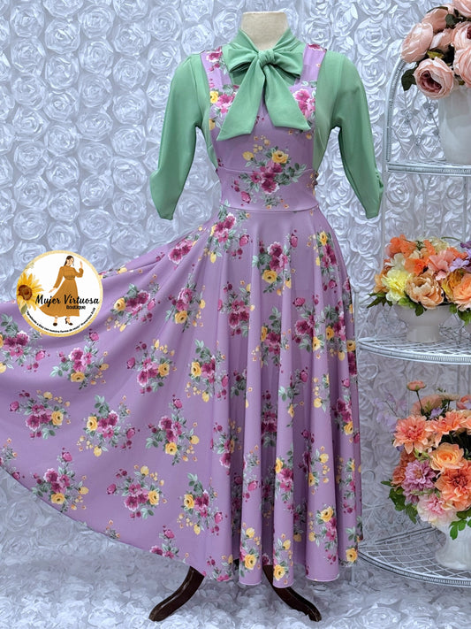 Angie Lilac Floral Overall