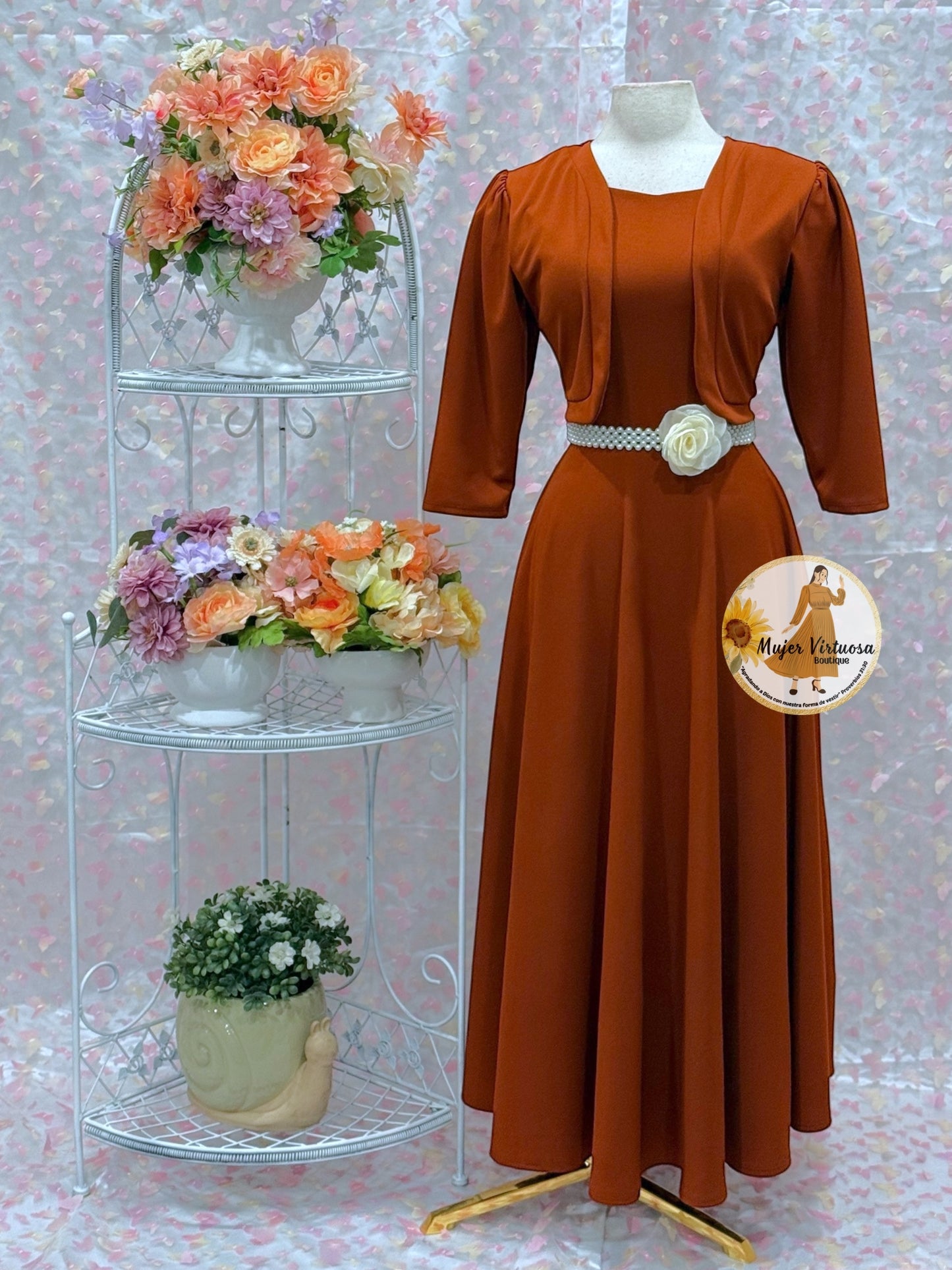 Terracota Blazer Maxi Dress