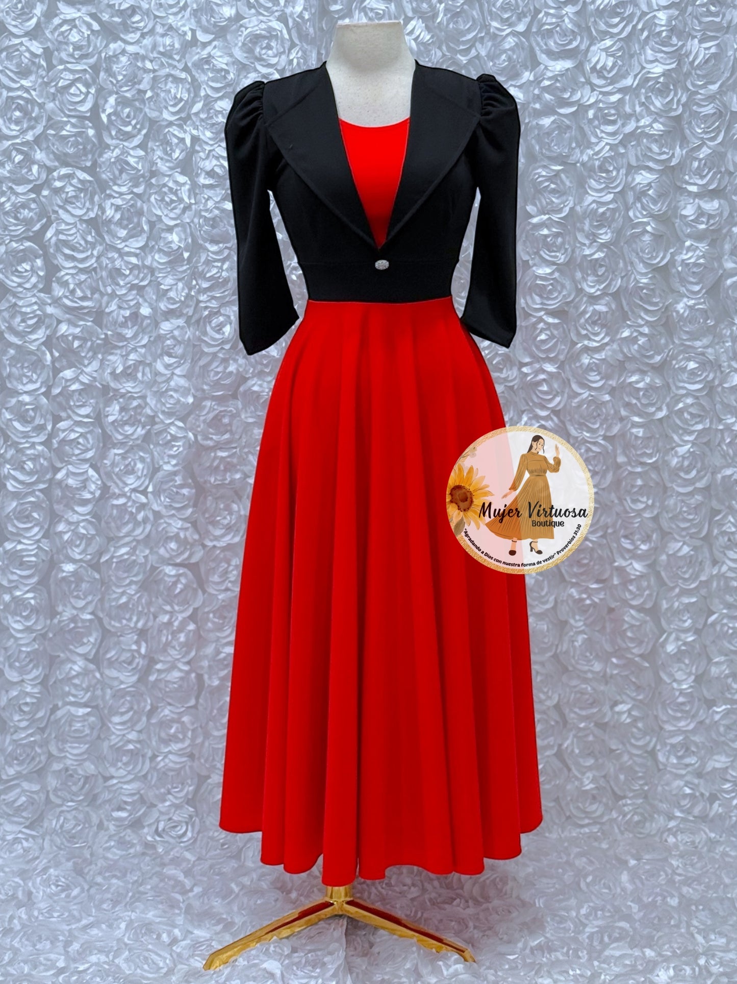Astrid Black/Red Blazer Dress
