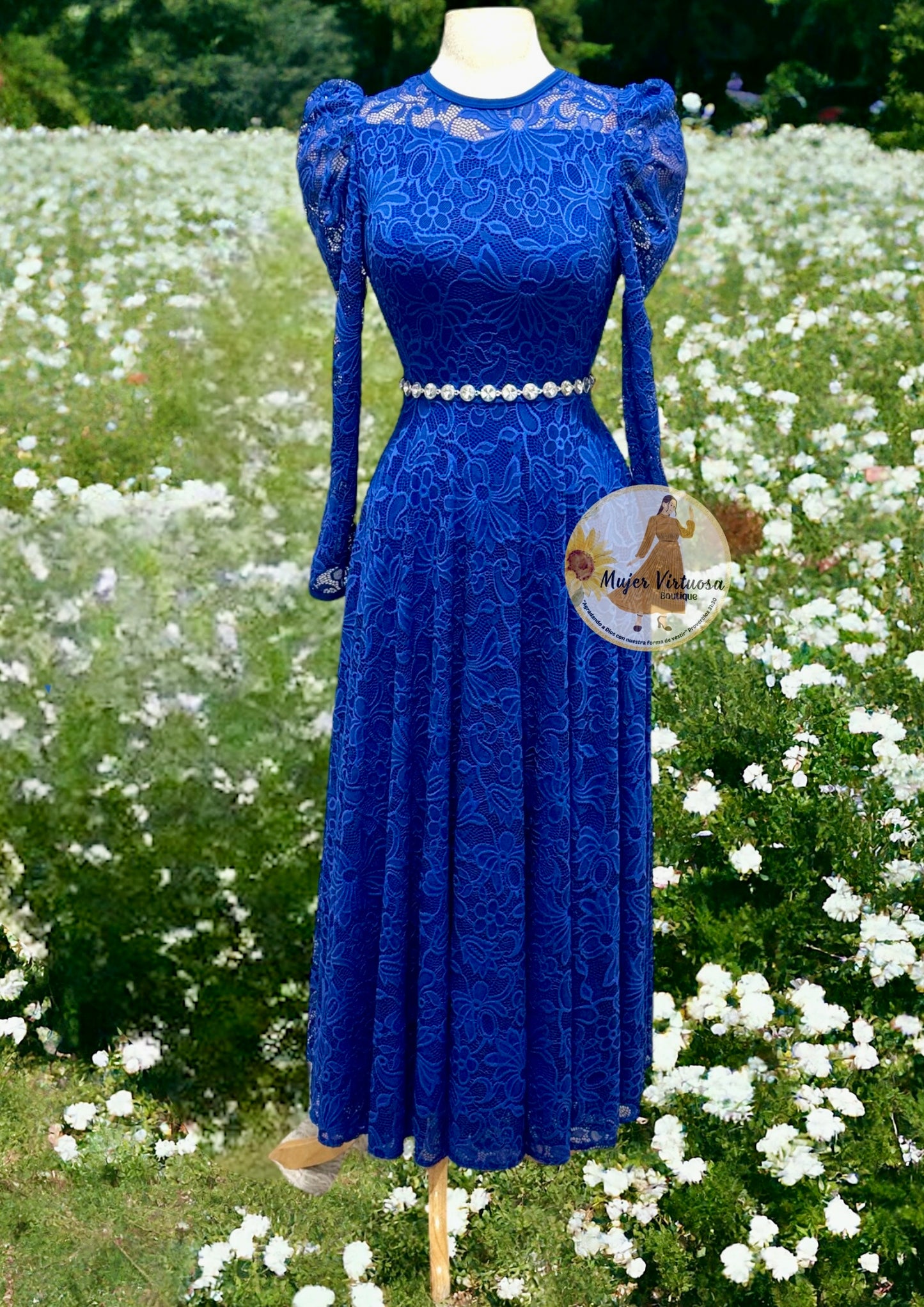 Ophelia Royal Blue Lace Dress