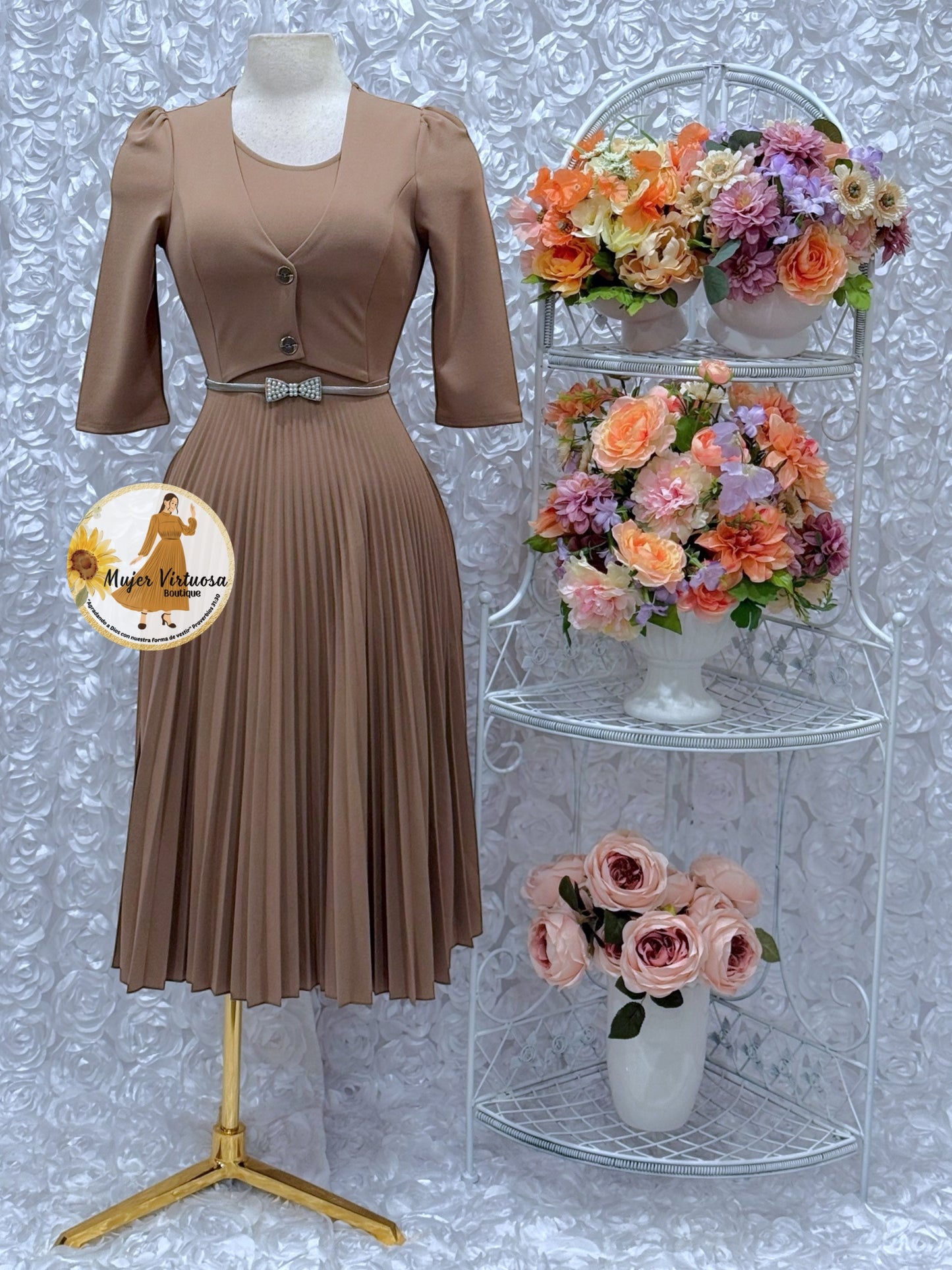 Milena Mocha Blazer Midi Dress