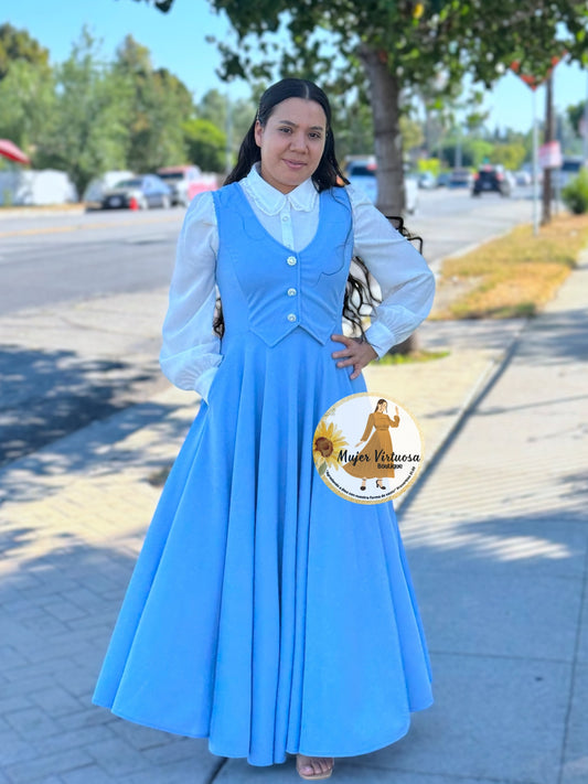 Sara Baby Blue Vest Overall