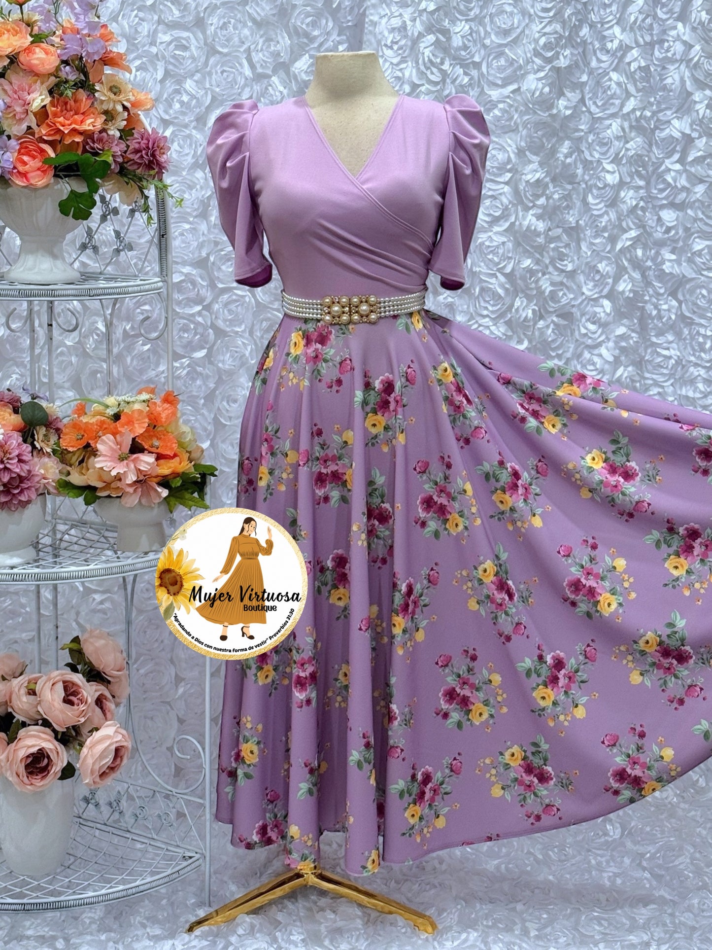 Susan All Lilac Floral Dress