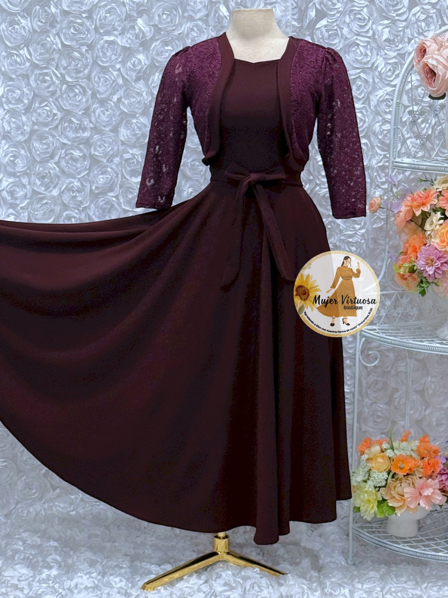 Emma Eggplant Lace Blazer Dress