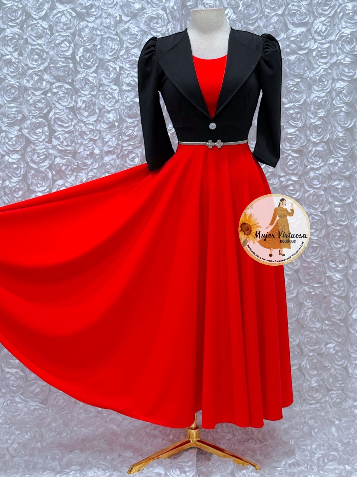 Astrid Black/Red Blazer Dress