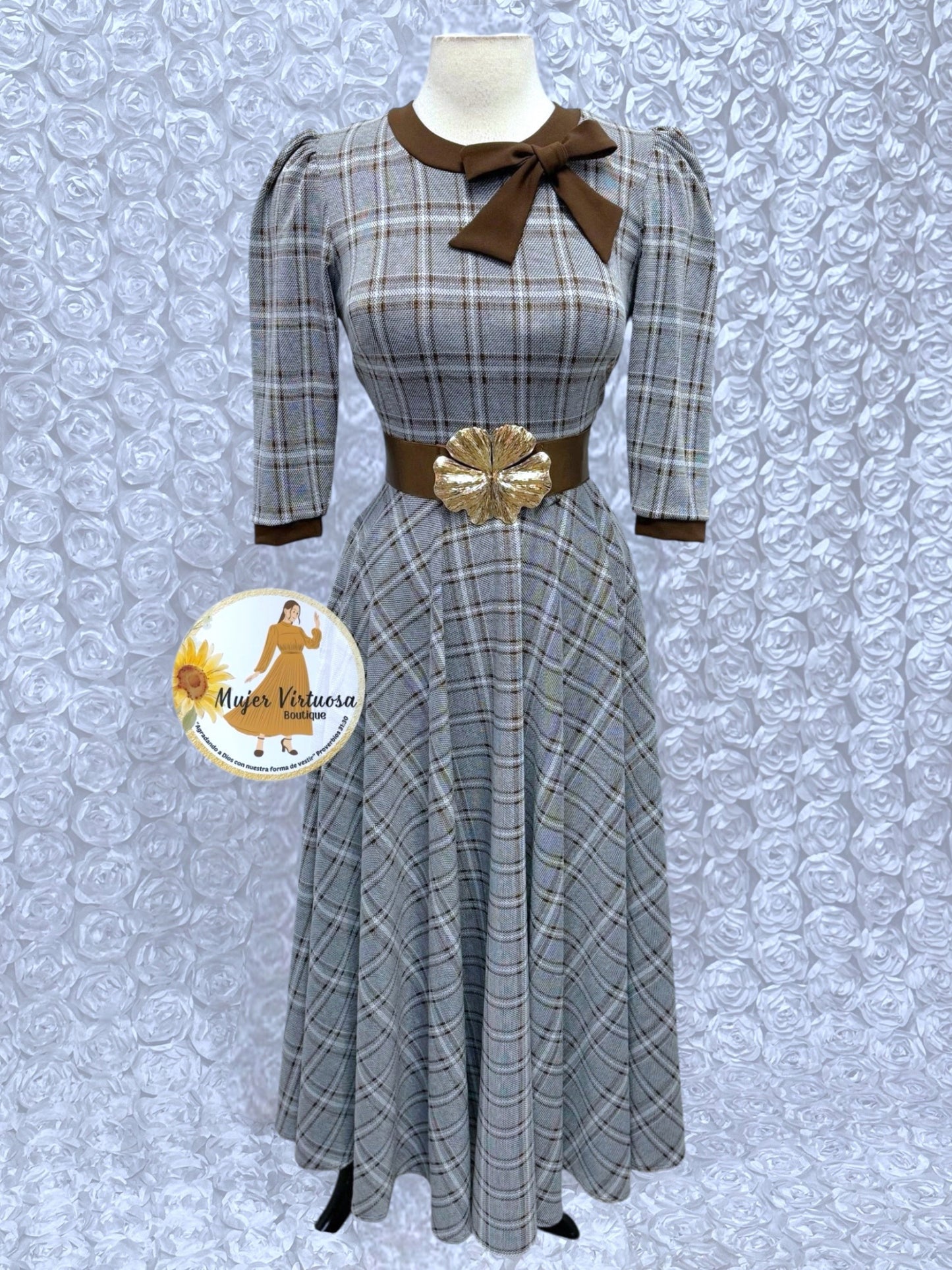 Juliette Brown Plaid Dress