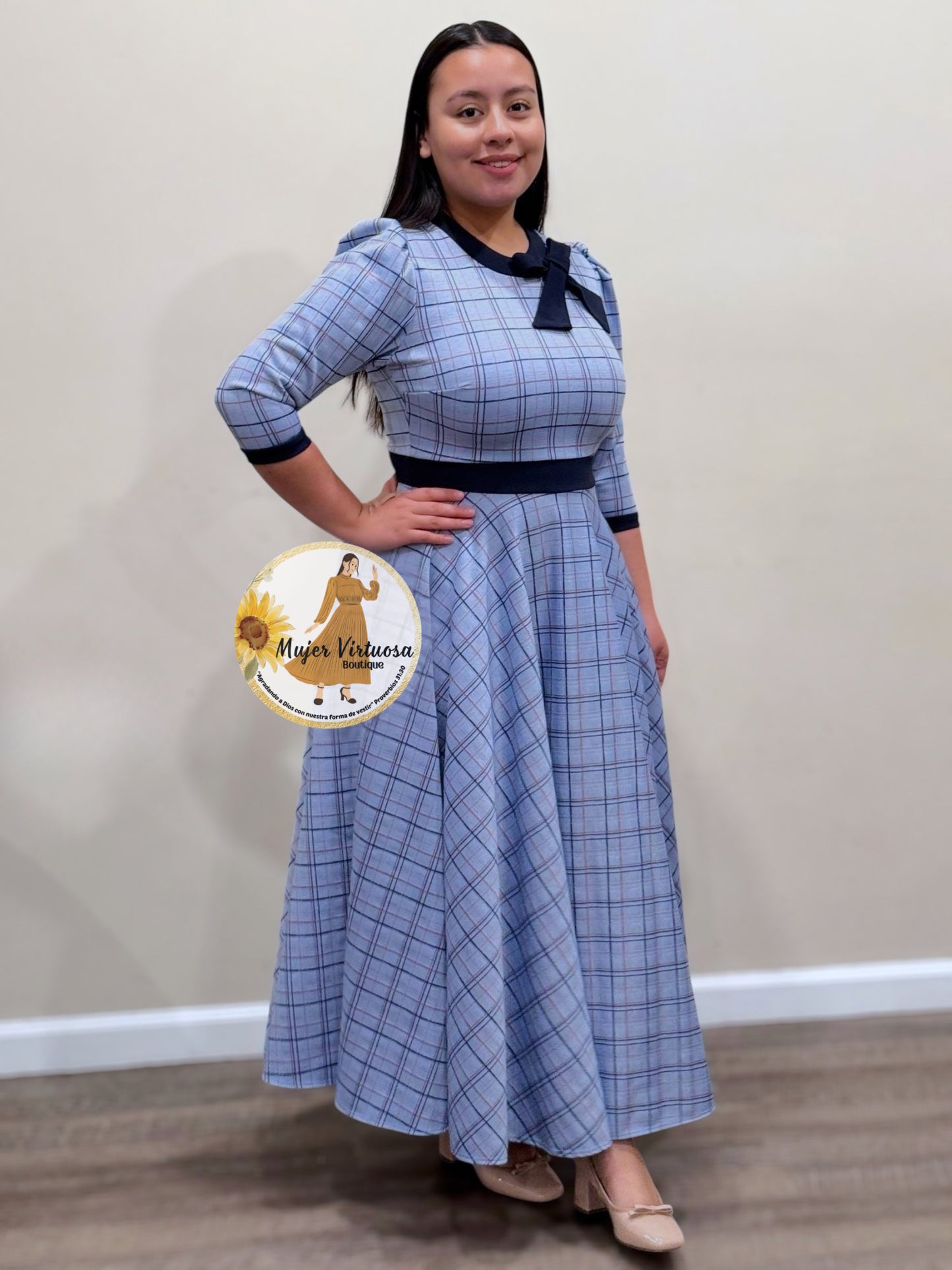 Juliette Sky Blue Plaid Dress