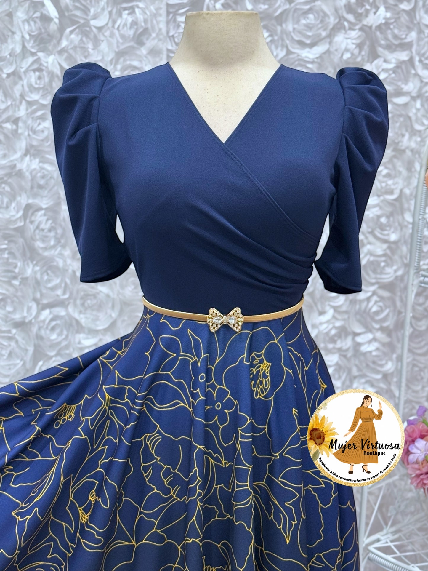 Susan Navy Ombre Dress
