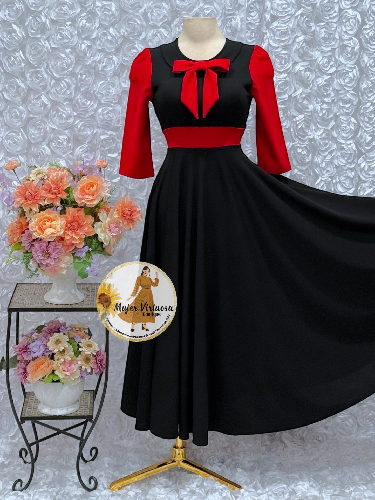 Agatha Black/Red Sailor Dress