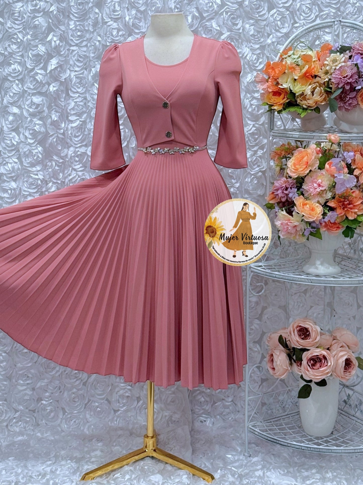 Milena Pink Blazer Midi Dress