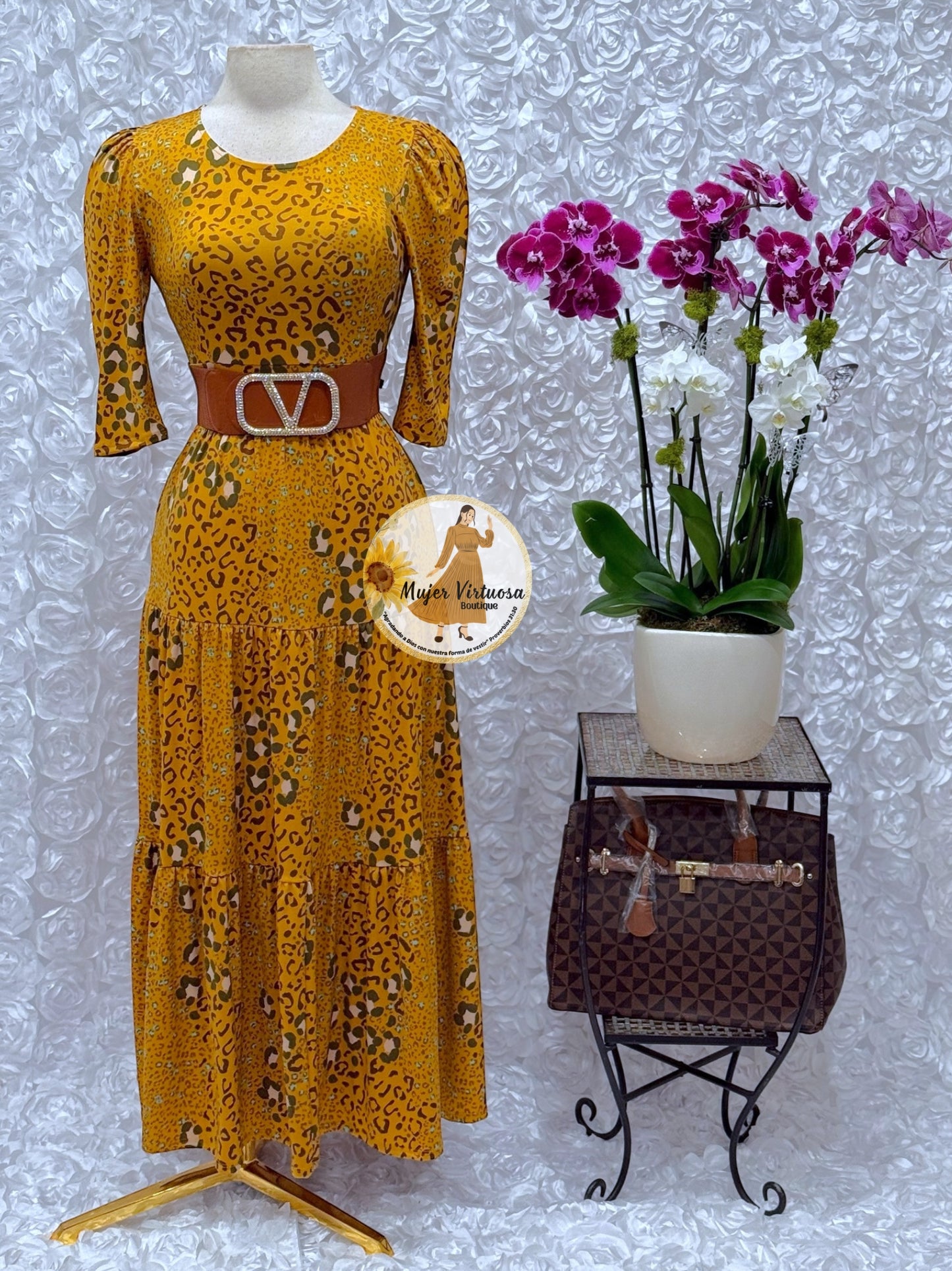 “Sunny days” Mustard Animal Print Dress