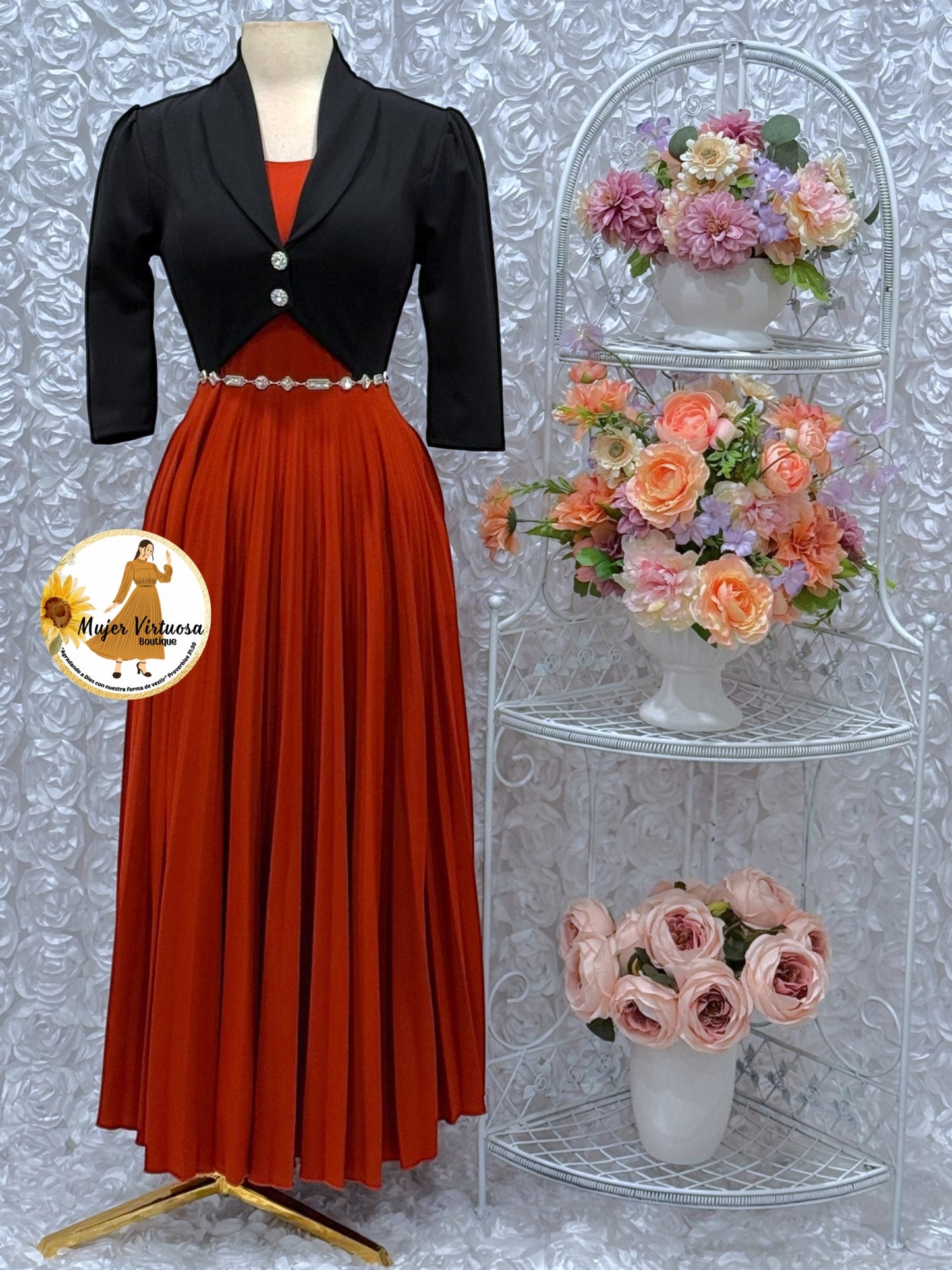 Emely Black & Rust Dress