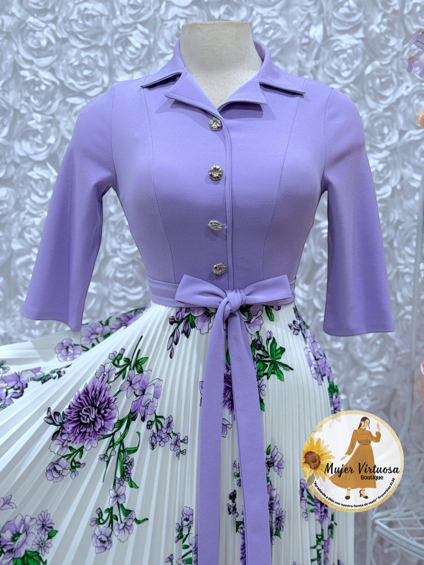 Eliza Lilac/White Floral Dress