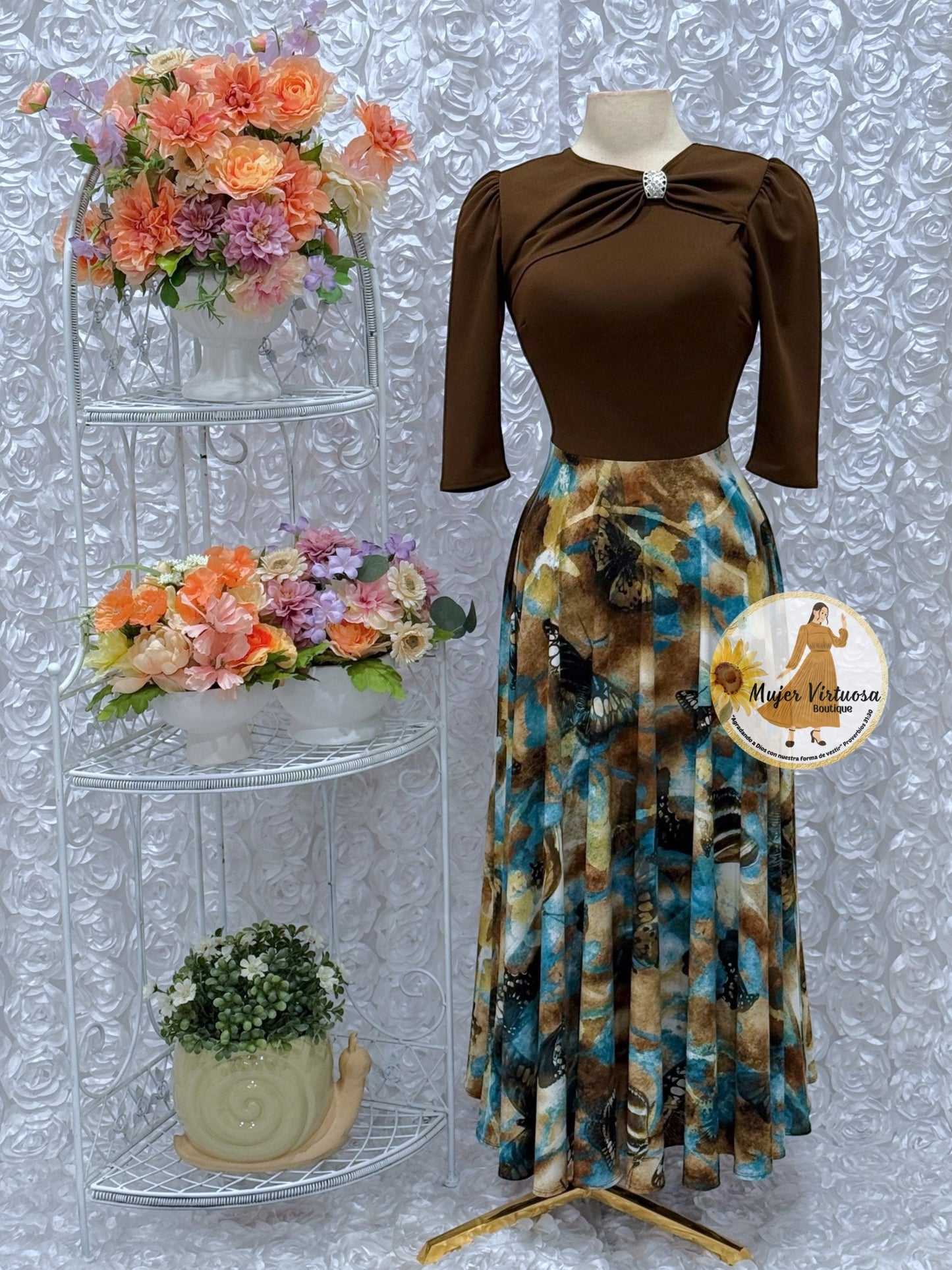 Rosalie Brown Butterfly Dress