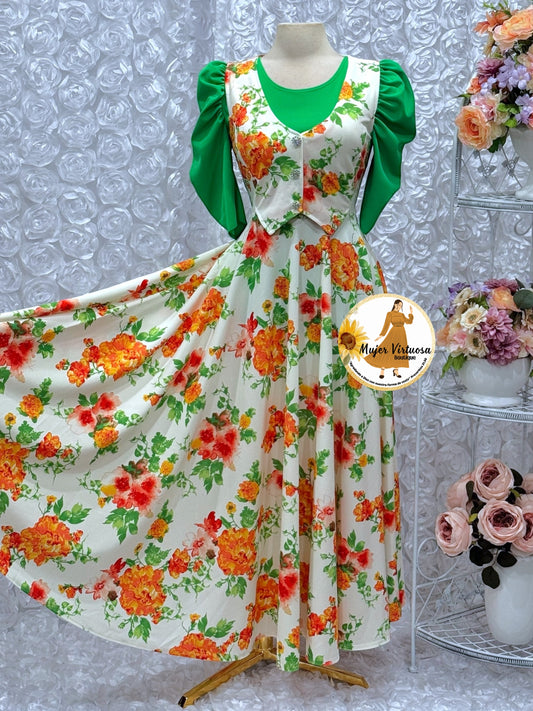 Sara White Floral Vest Overal