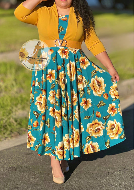 Ofelia Mustard Floral Blazer Dress