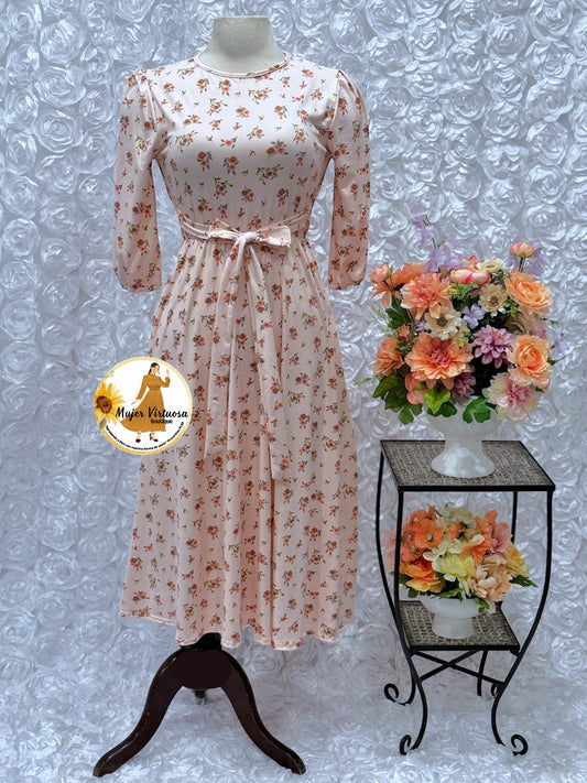 Adele Pink Floral Midi Dress