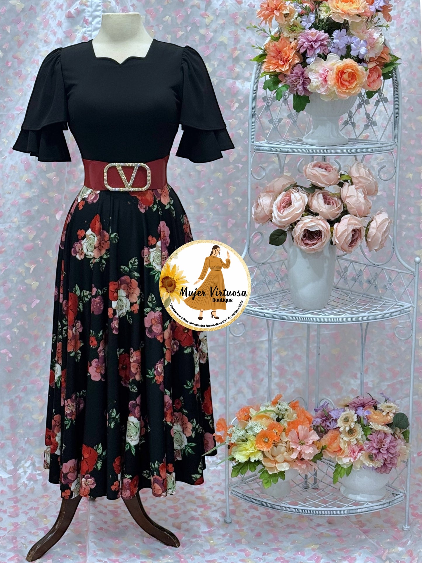 Olivia Black Floral Dress