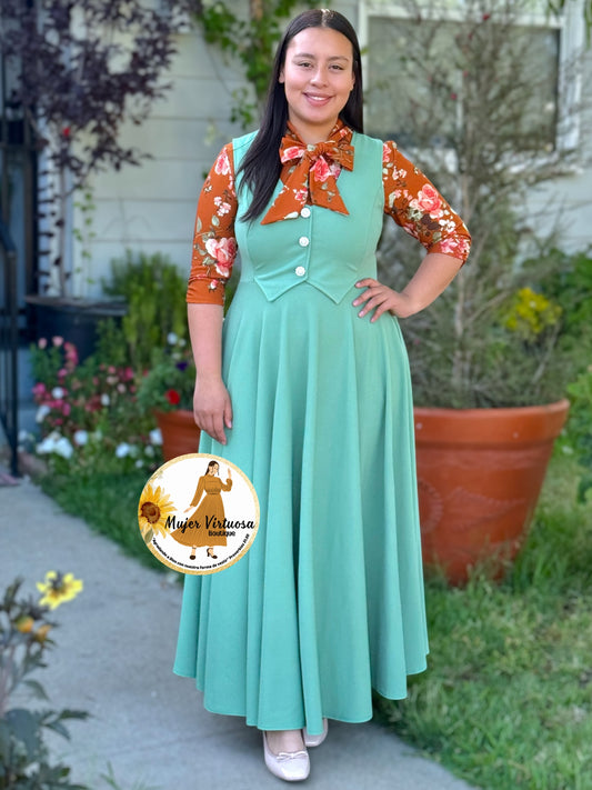 Sara Sage Vest Overall