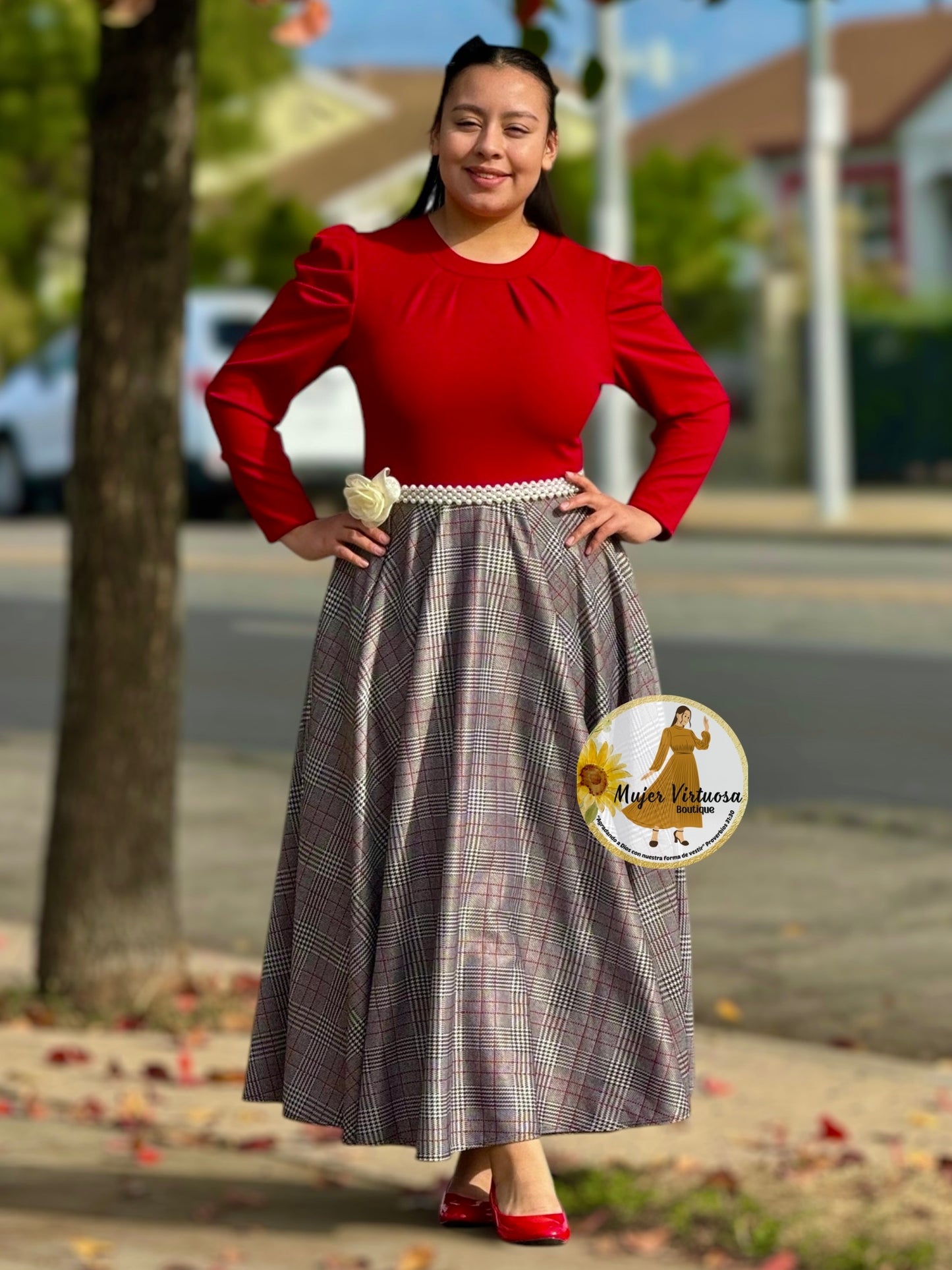 Eloisa Red Plaid Dress